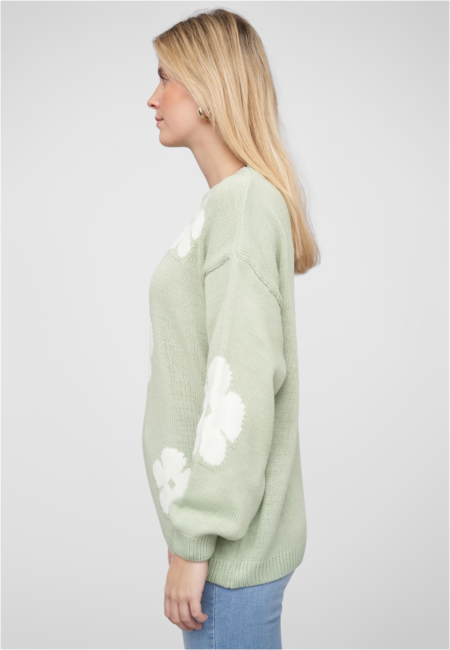 Cloud5ive Crewneck Knit Sweater with Flowers