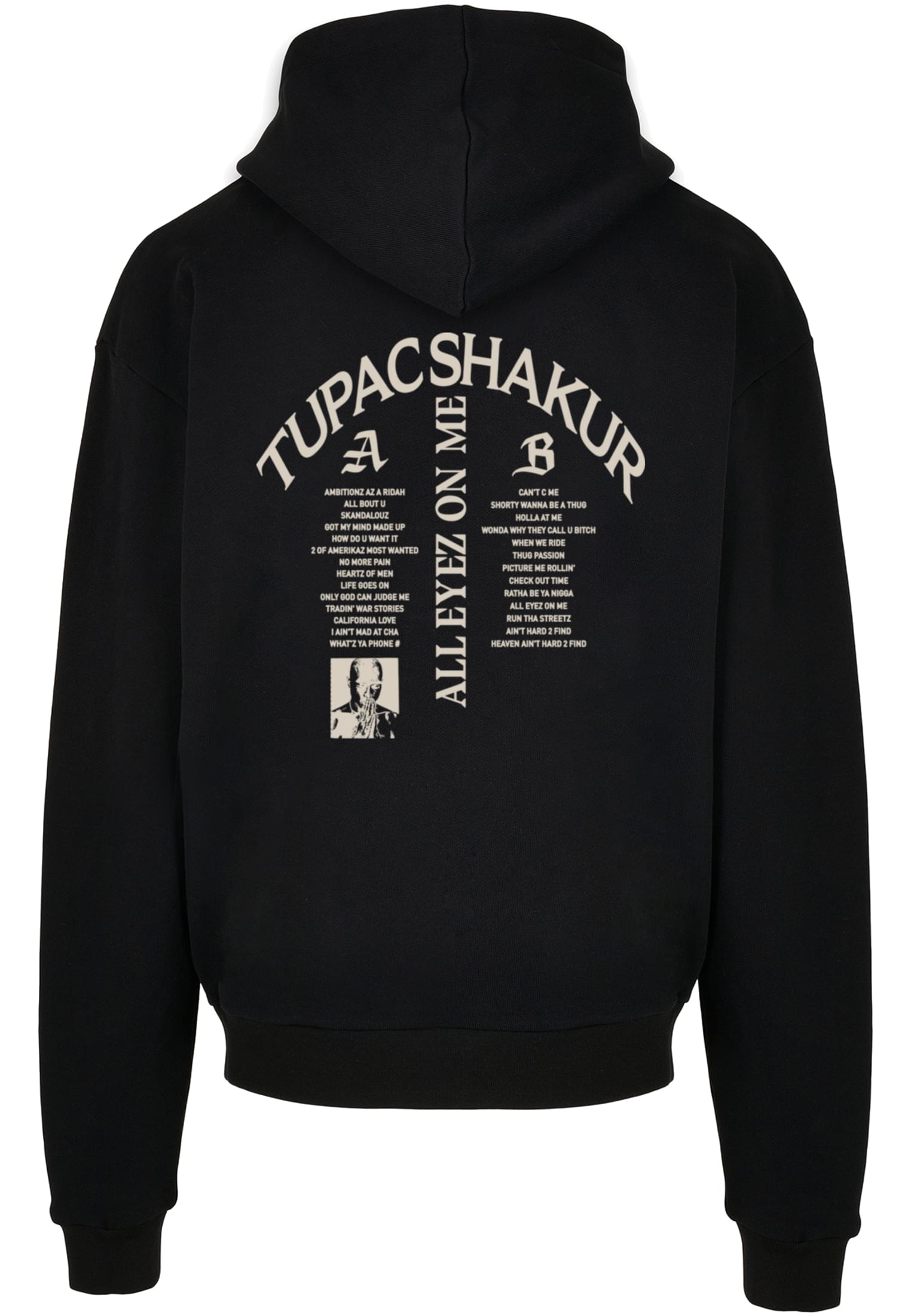 2Pac All Eyez on me Tracklist Ultra Heavy Oversize Hoodie black XXL - workoutbrands.com