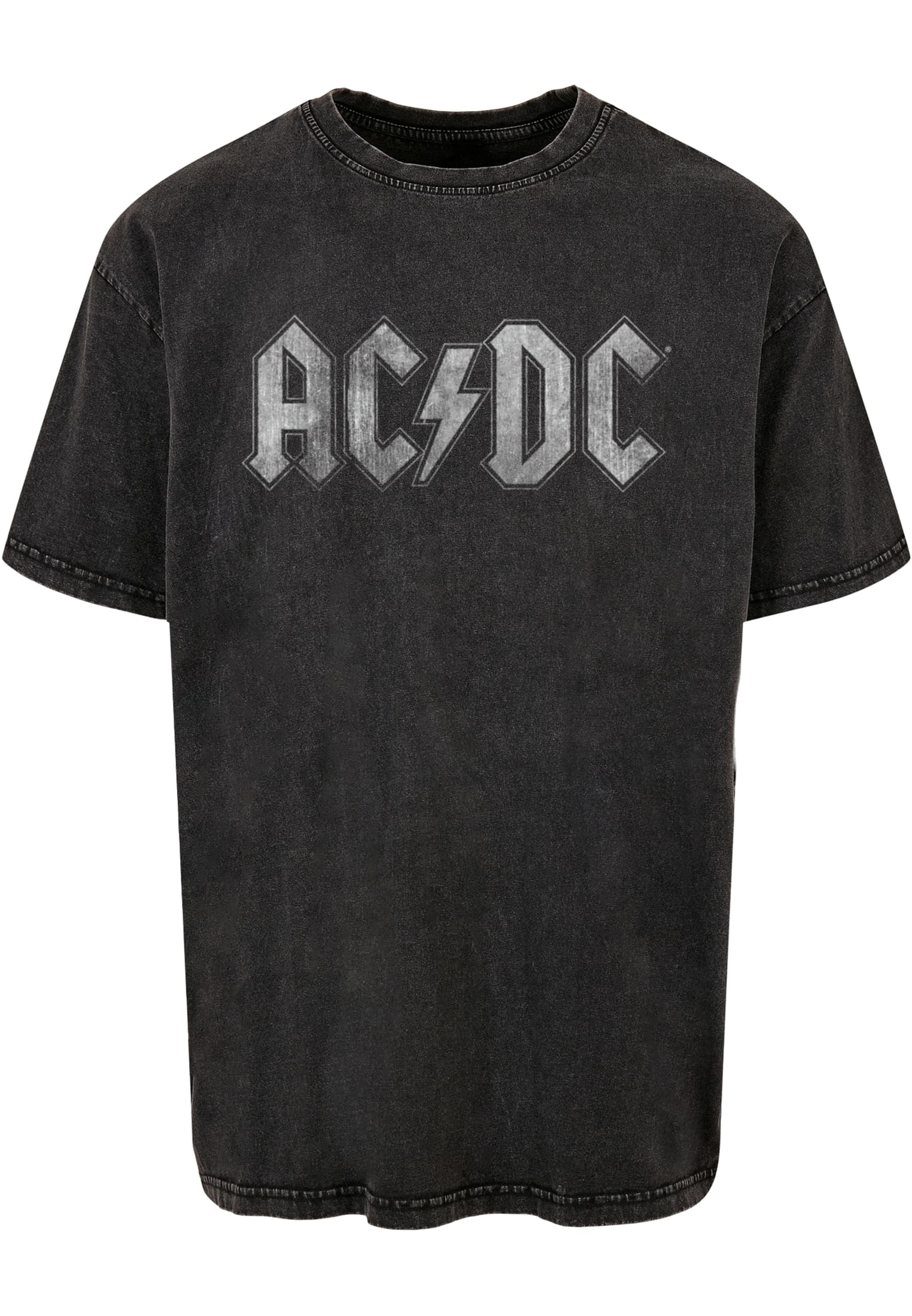 ACDC - Logo Acid Washed Oversize Tee asphalt XXL - workoutbrands.com