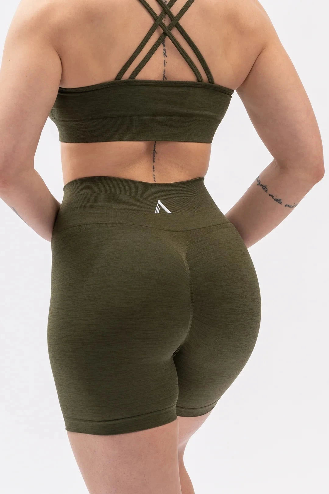 A BLISS Scrunch Shorts - Green - workoutbrands.com