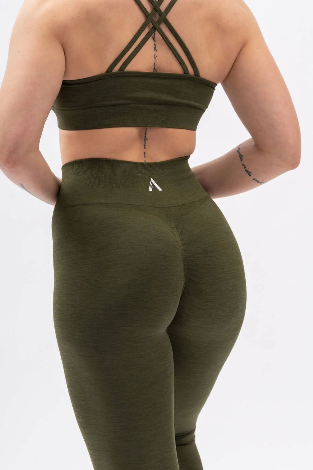 A BLISS Scrunch Tights - Green - workoutbrands.com