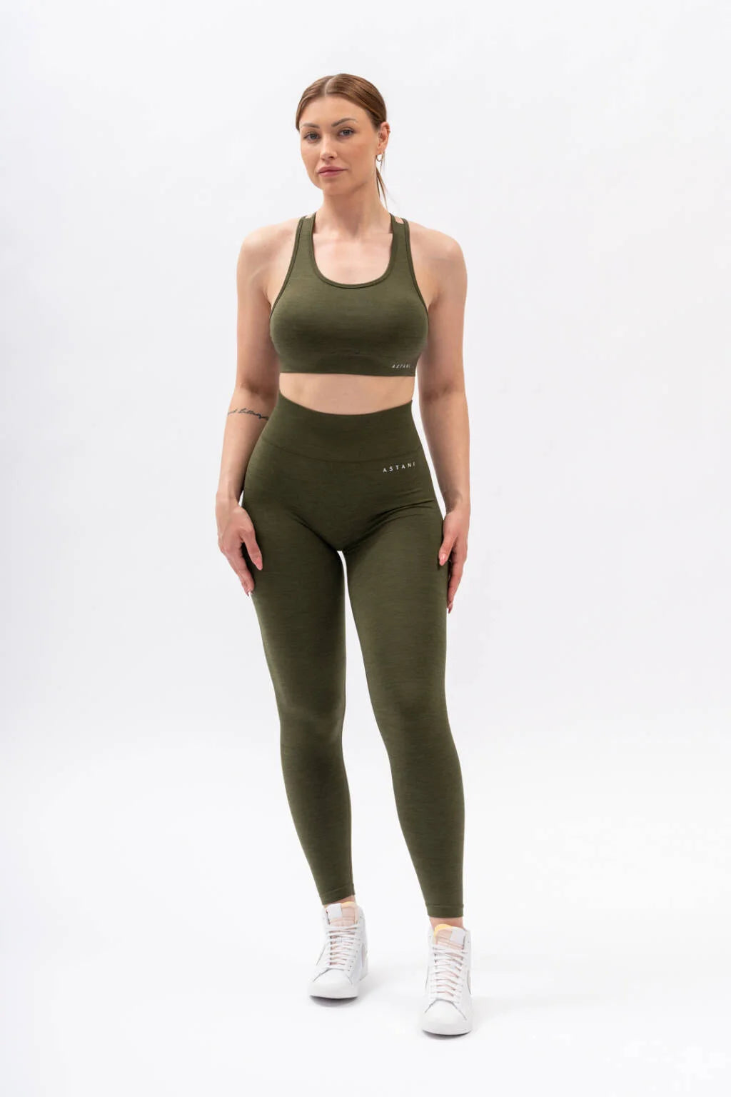 A BLISS Scrunch Tights - Green - workoutbrands.com