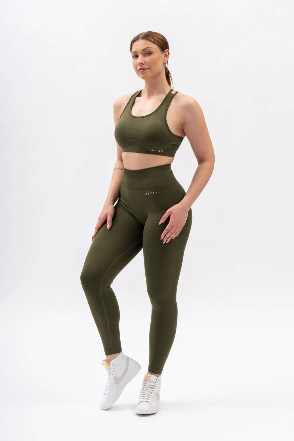 A BLISS Scrunch Tights - Green - workoutbrands.com