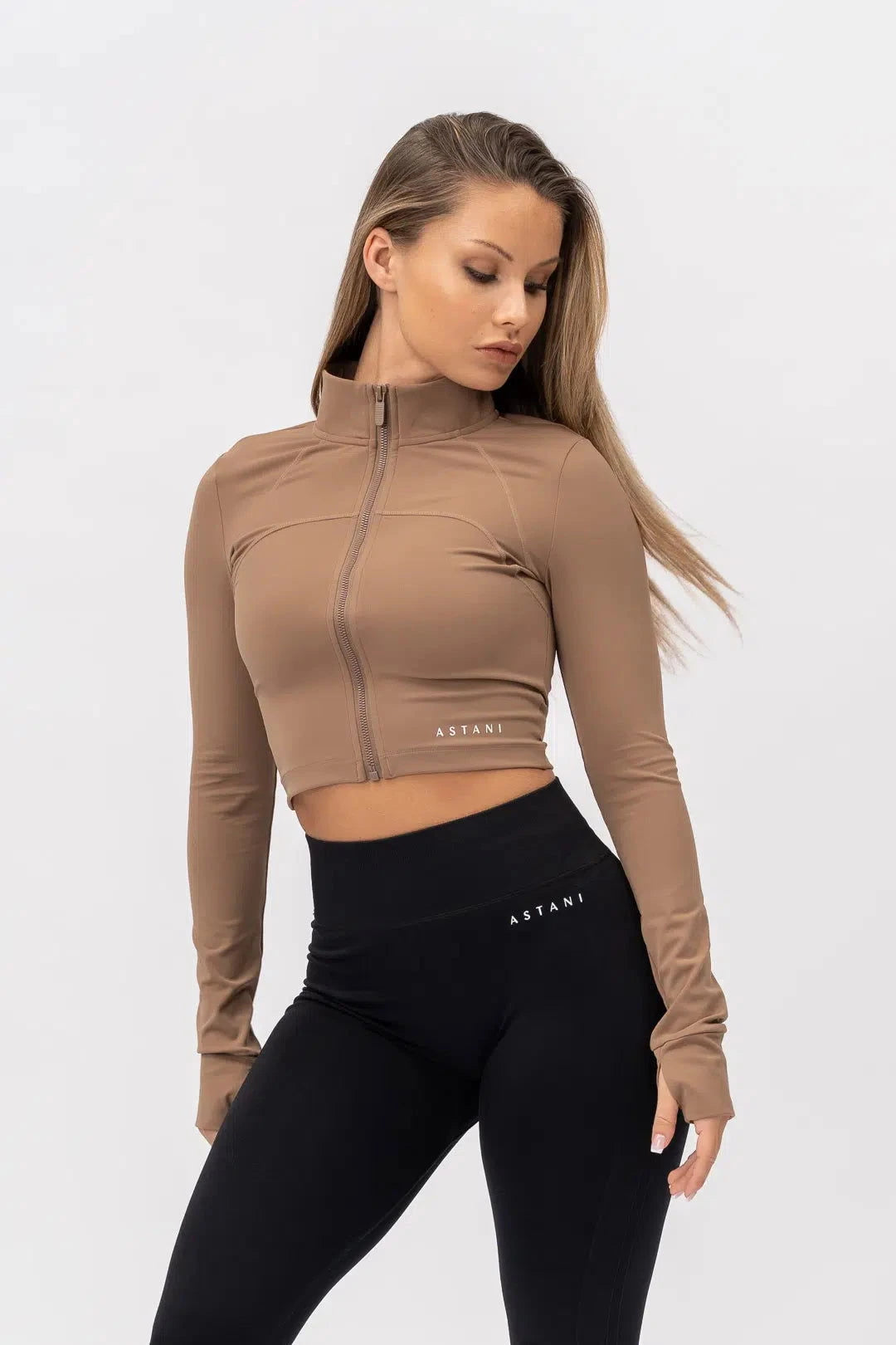 A CHIC Cropped Jacket - Brown - workoutbrands.com