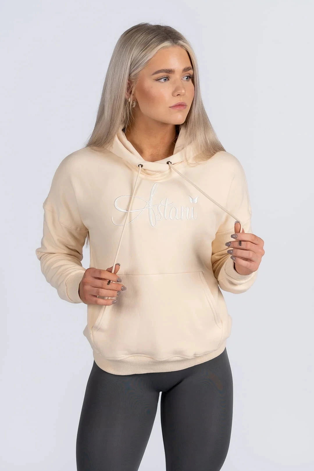 A Harmony Hoodie - Beige - workoutbrands.com