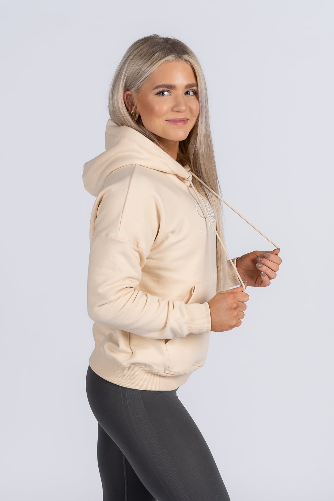 A Harmony Hoodie - Beige - workoutbrands.com