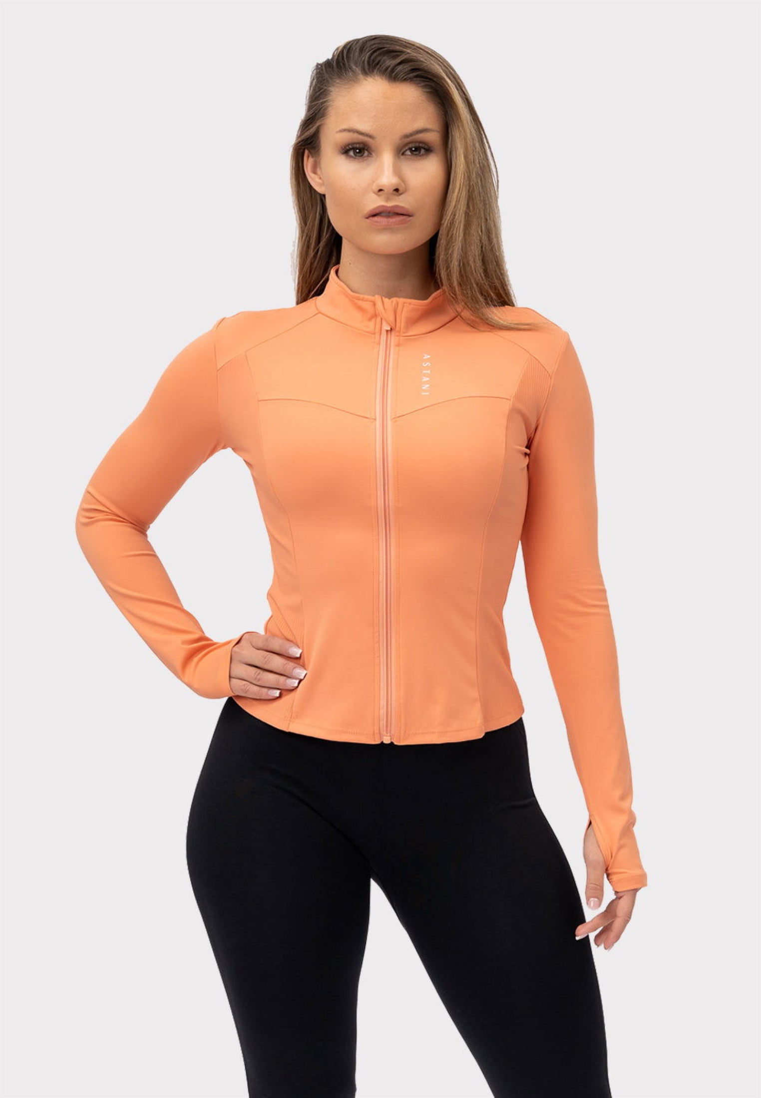 A SLEEK Zip Jacket - Coral - workoutbrands.com