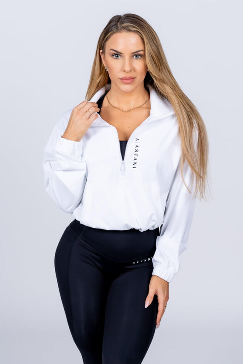 A Vibe Long Sleeve Crops - White - workoutbrands.com