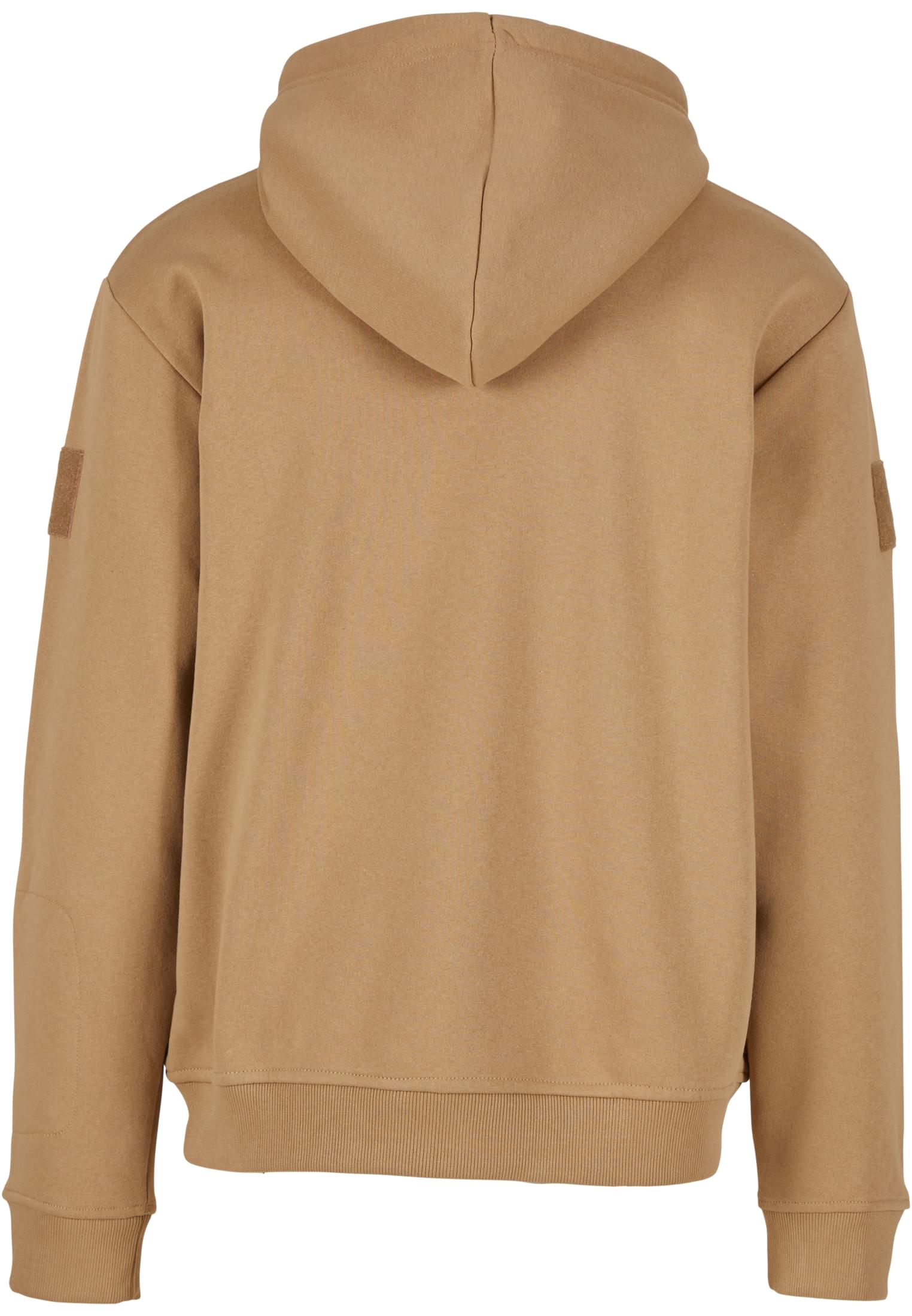 Baksidan av en beige B Tactical Sweat Jacket med huva.