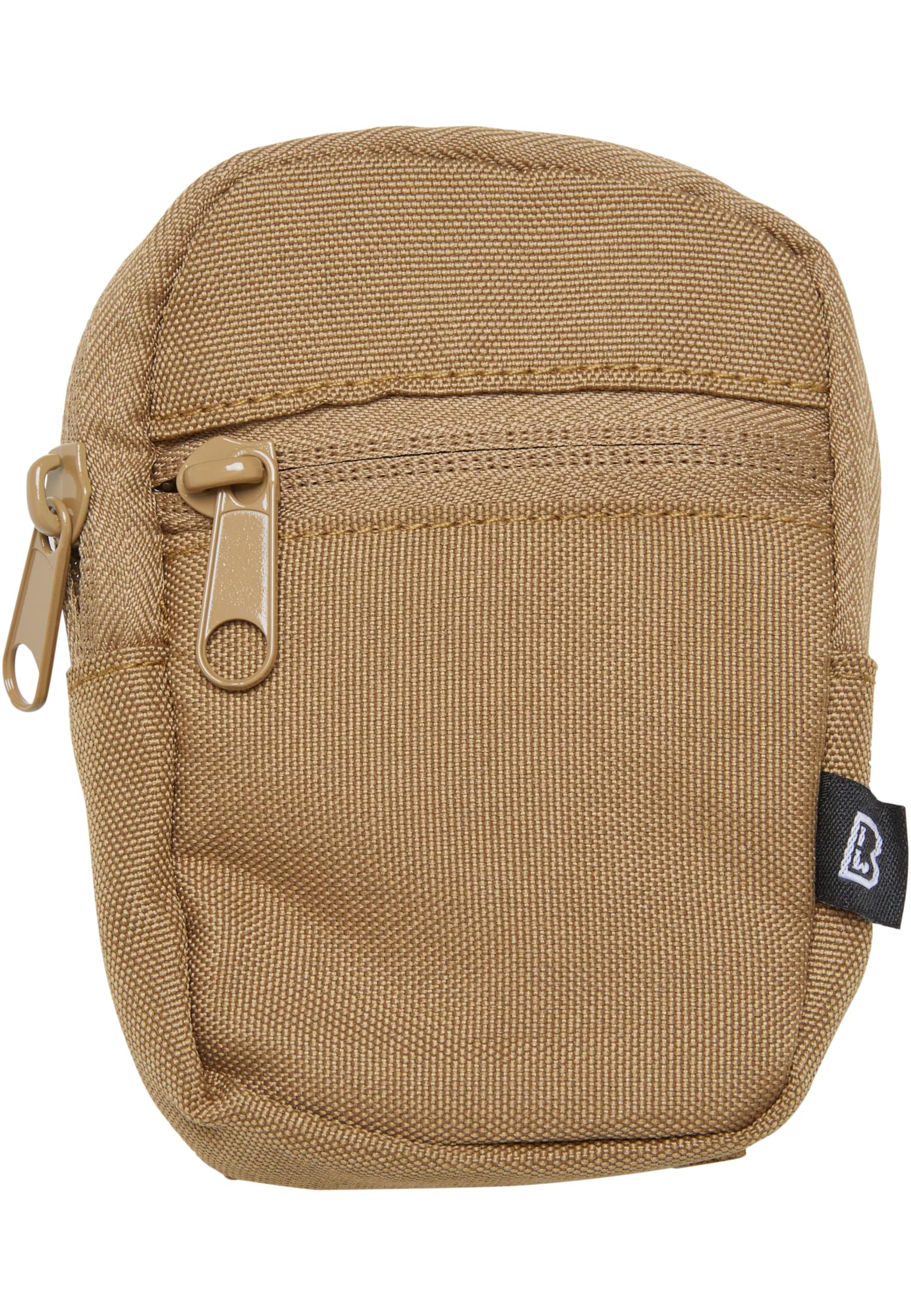 En beige nyckelfodral från Brandit i slitstark polyester, visad framifrån mot en vit bakgrund.