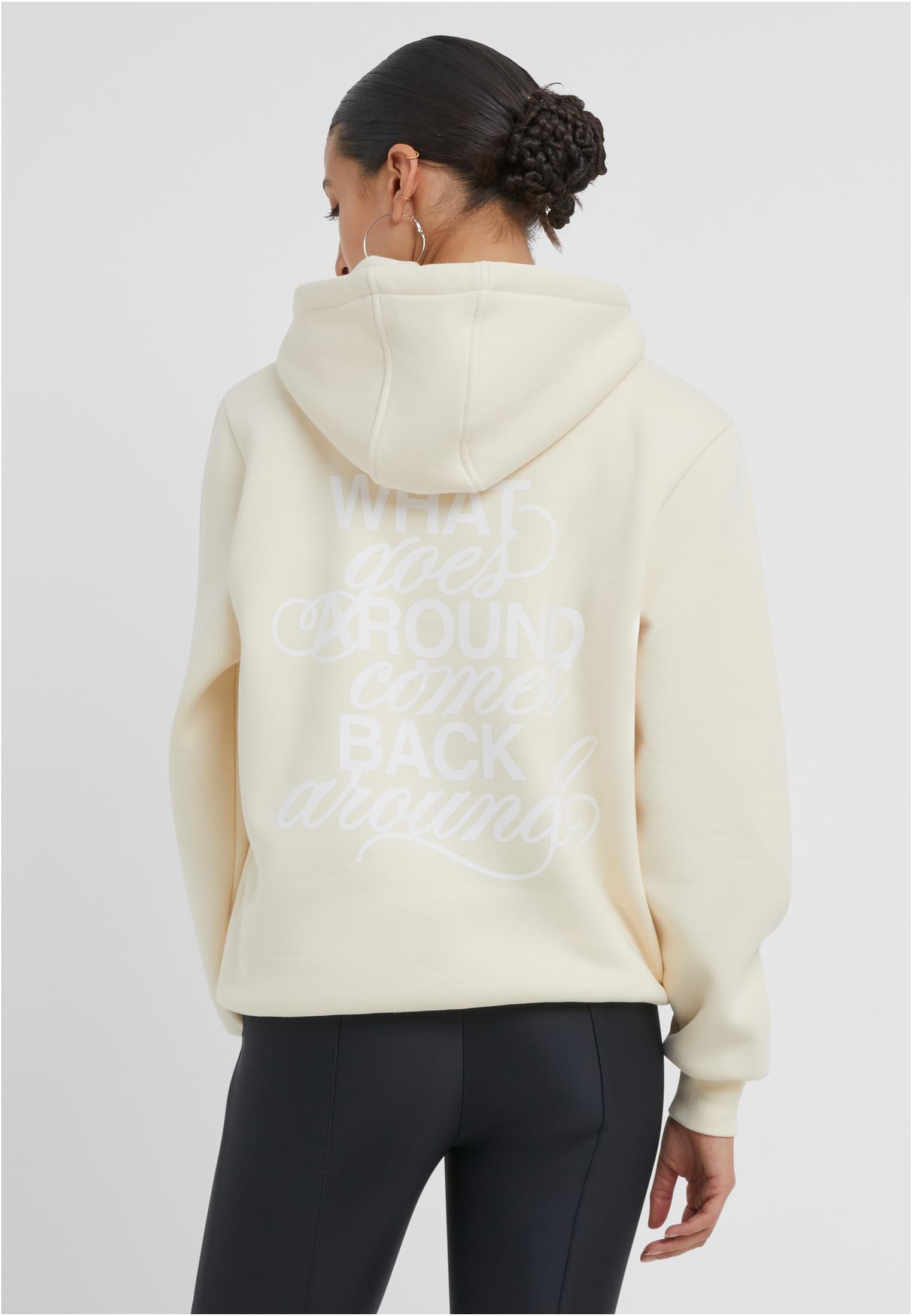 Back Around Ladies Fluffy Hoody whitesand XXL - workoutbrands.com