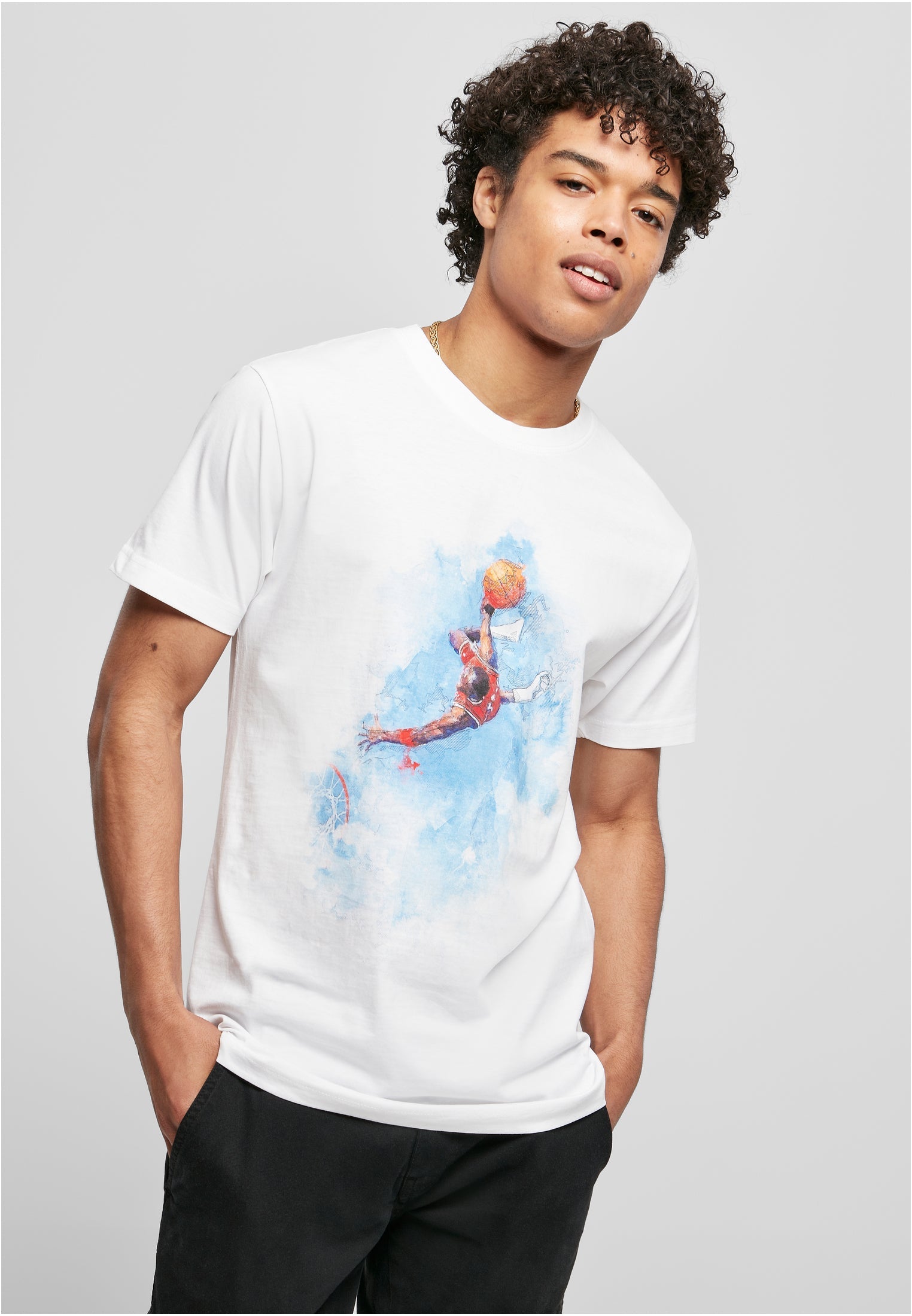 Basketball Clouds Tee white XXL - workoutbrands.com