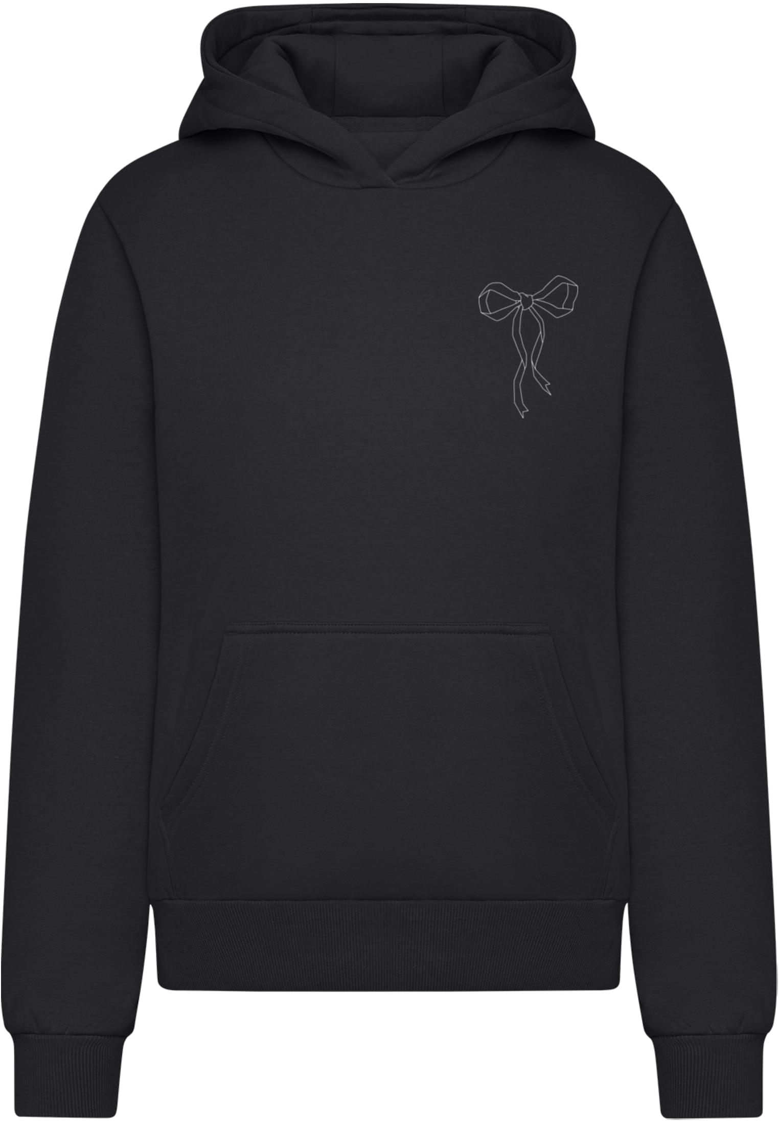 Bow Oneliner Ladies Fluffy Hoody black XXL - workoutbrands.com