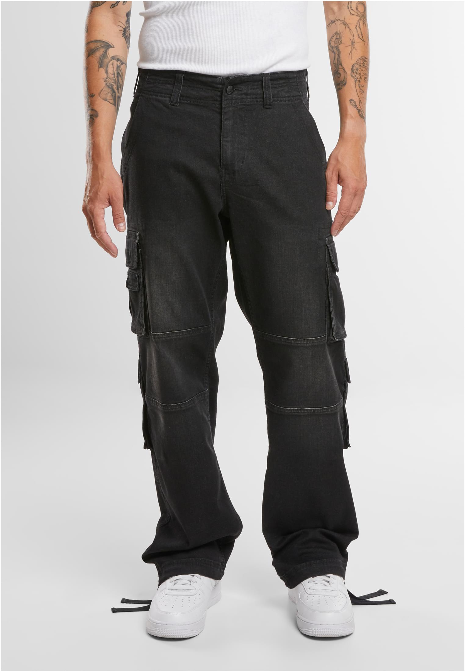 Brandit Denim Cargo Pants black 38/36 - workoutbrands.com