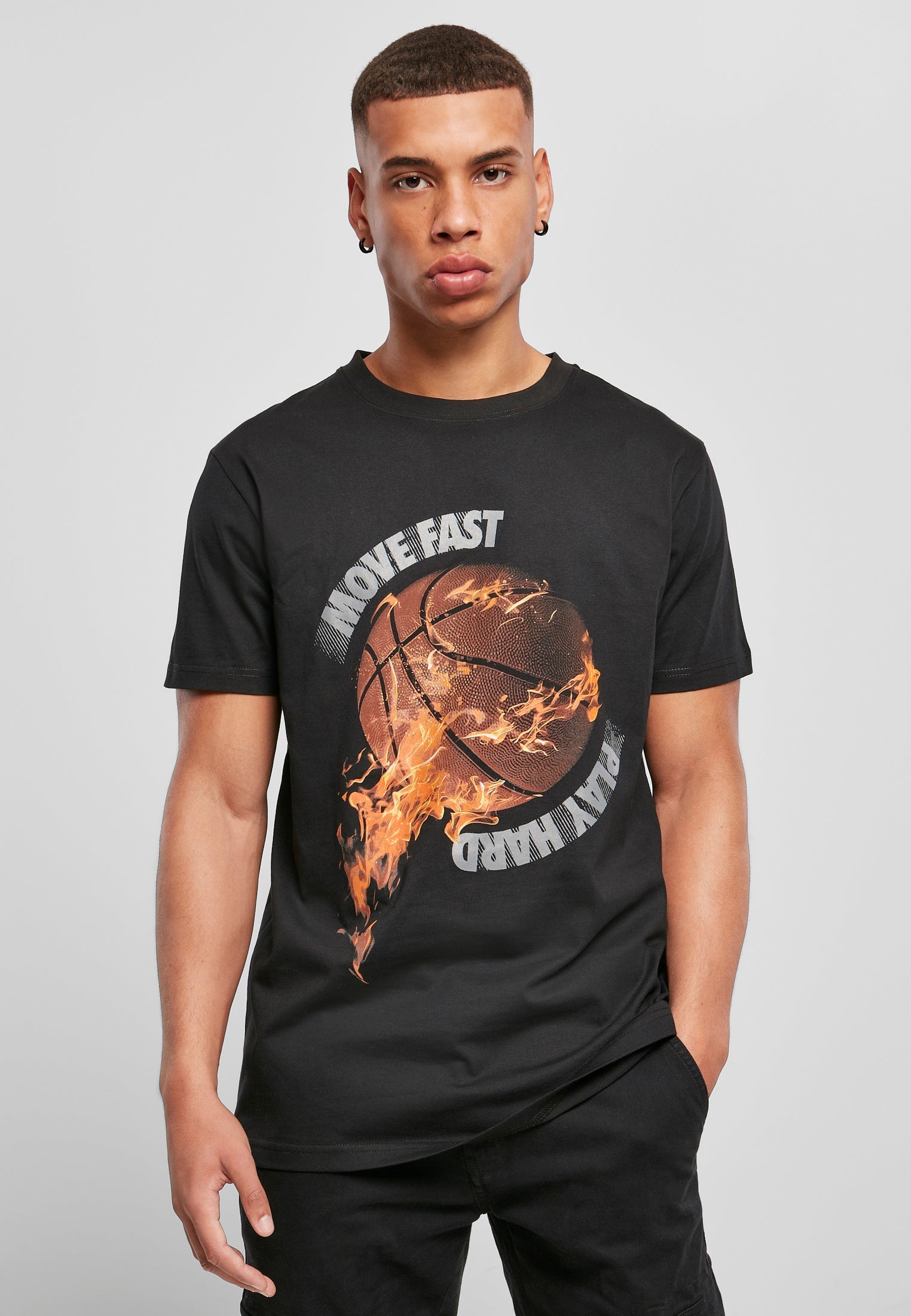 Burning BBall Tee black XXL - workoutbrands.com