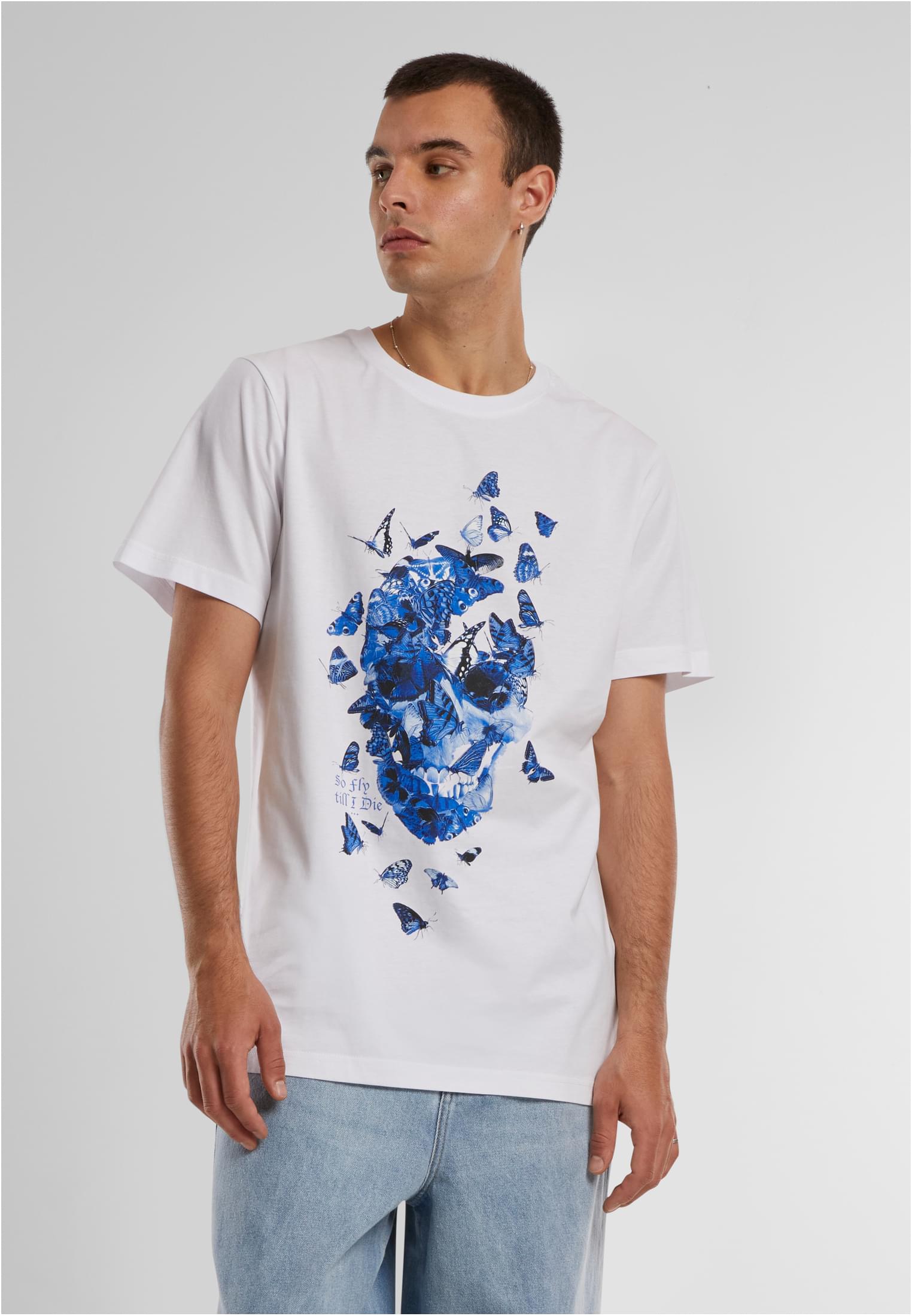 Butterfly Skull Tee white 5XL - workoutbrands.com