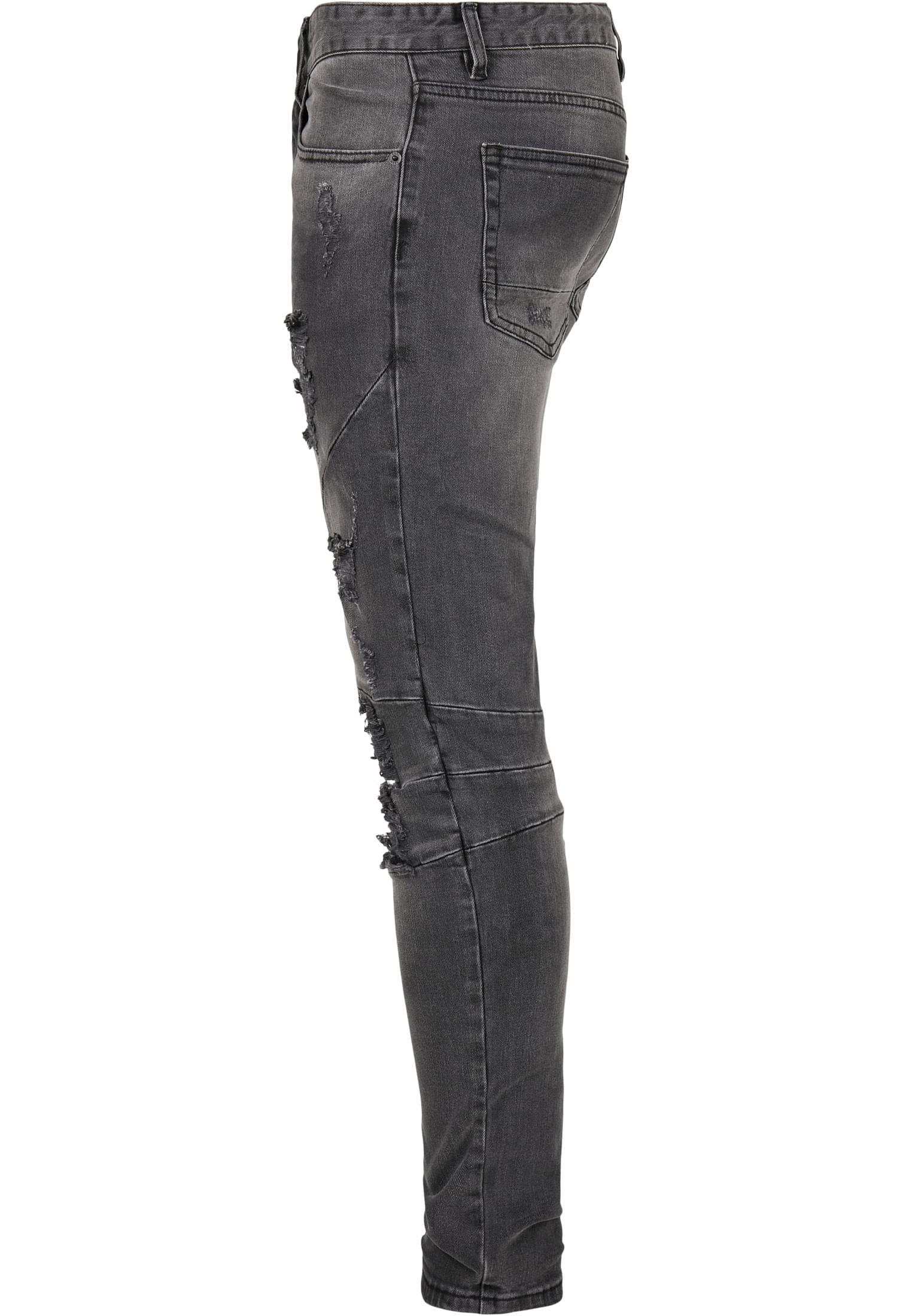 Pantaloni in denim con pannelli C&S vintage nero usurato 3632