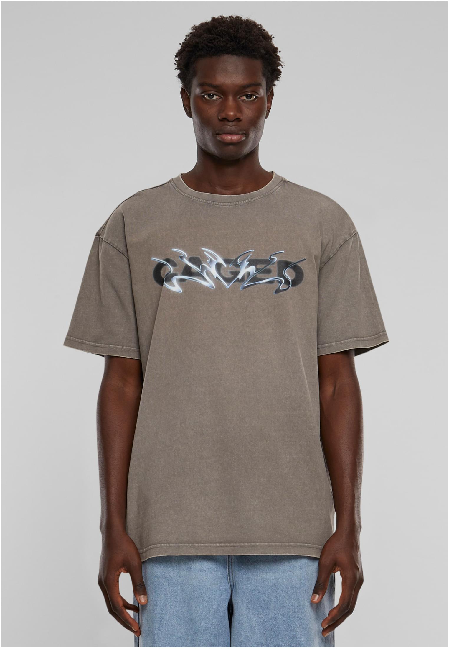 Cagedchrome Acid Heavy Oversize Tee asphalt XXL - workoutbrands.com