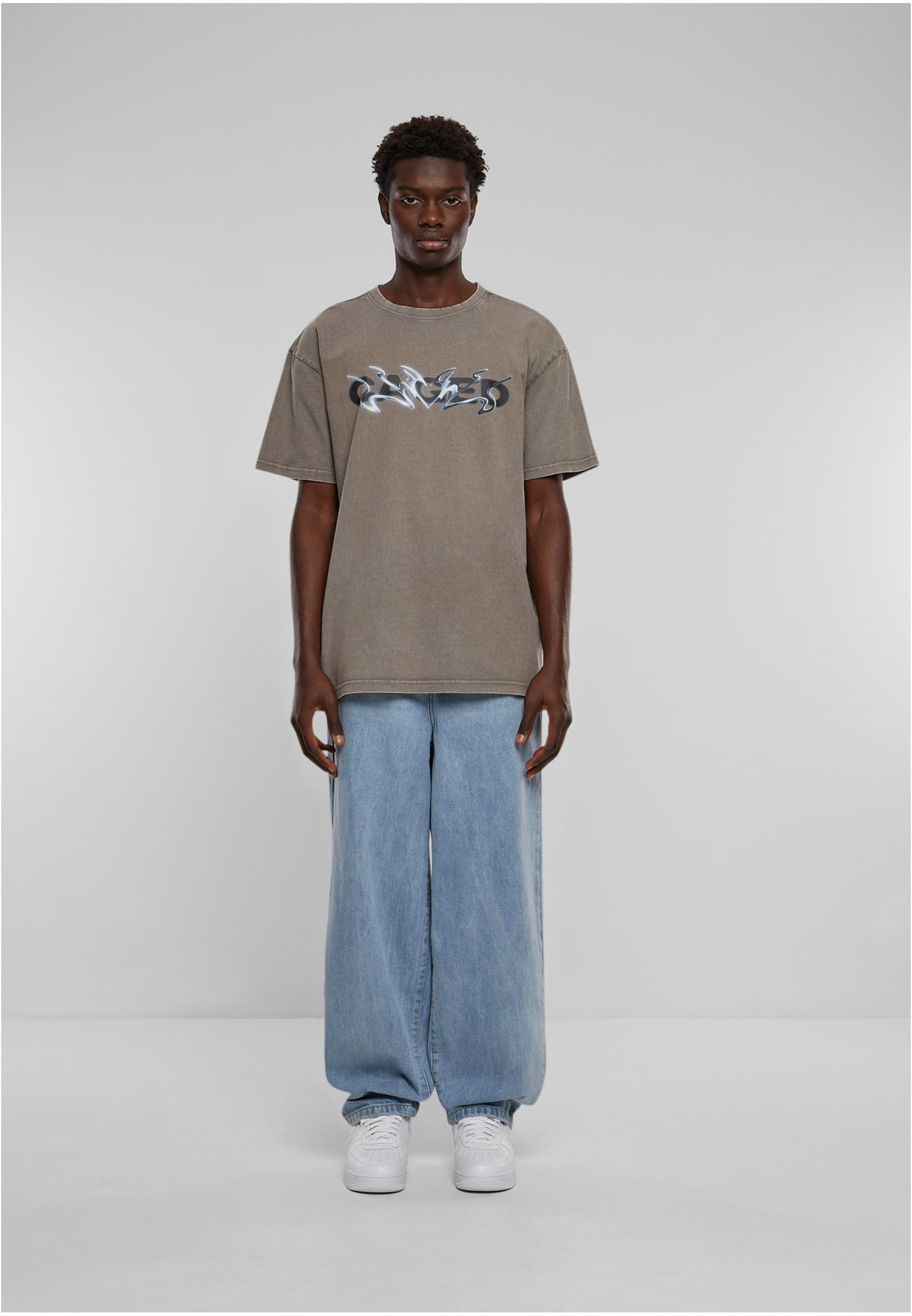 Cagedchrome Acid Heavy Oversize Tee asphalt XXL - workoutbrands.com