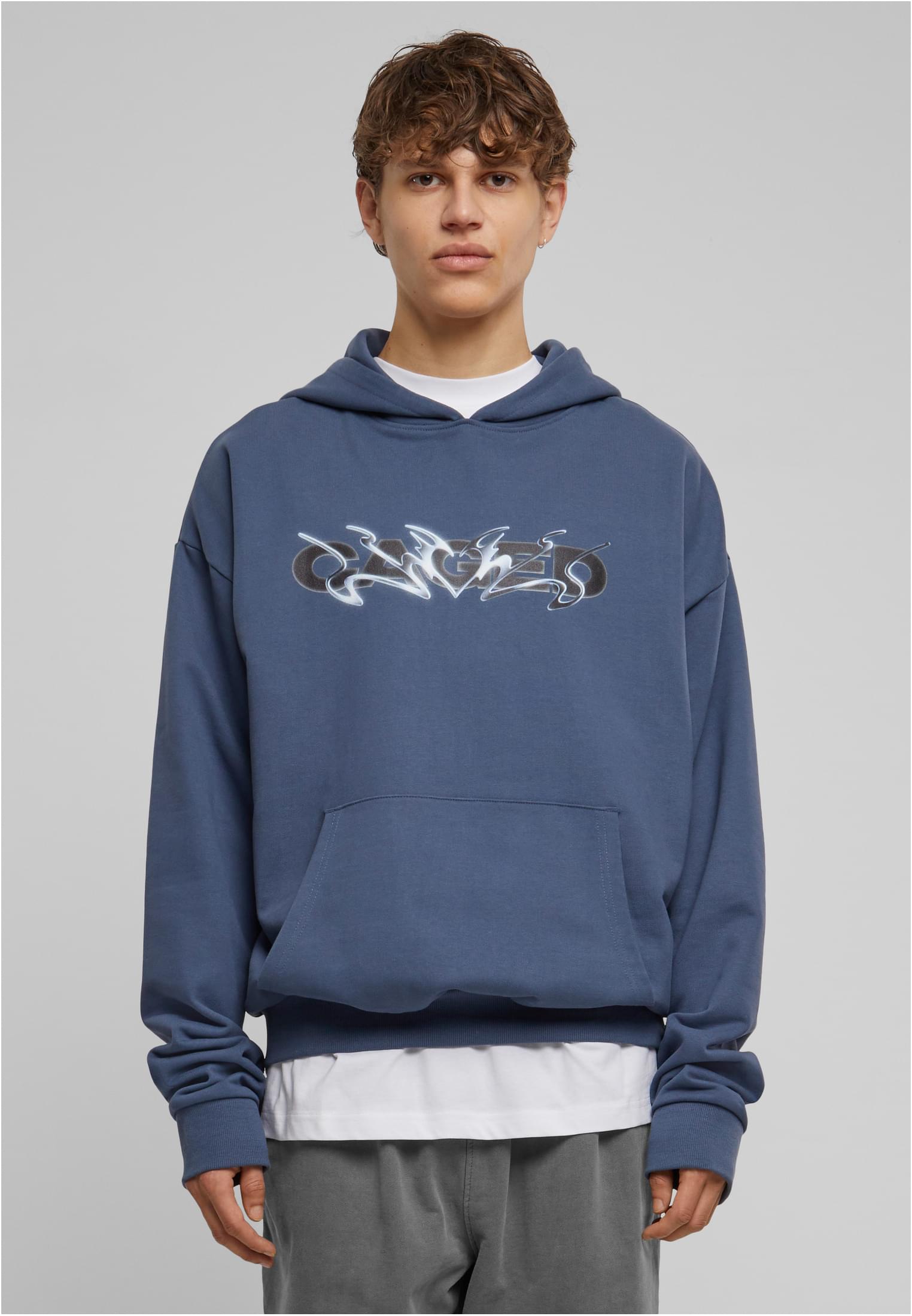 Cagedchrome Ultra Heavy Oversize Hoodie vintageblue XXL - workoutbrands.com
