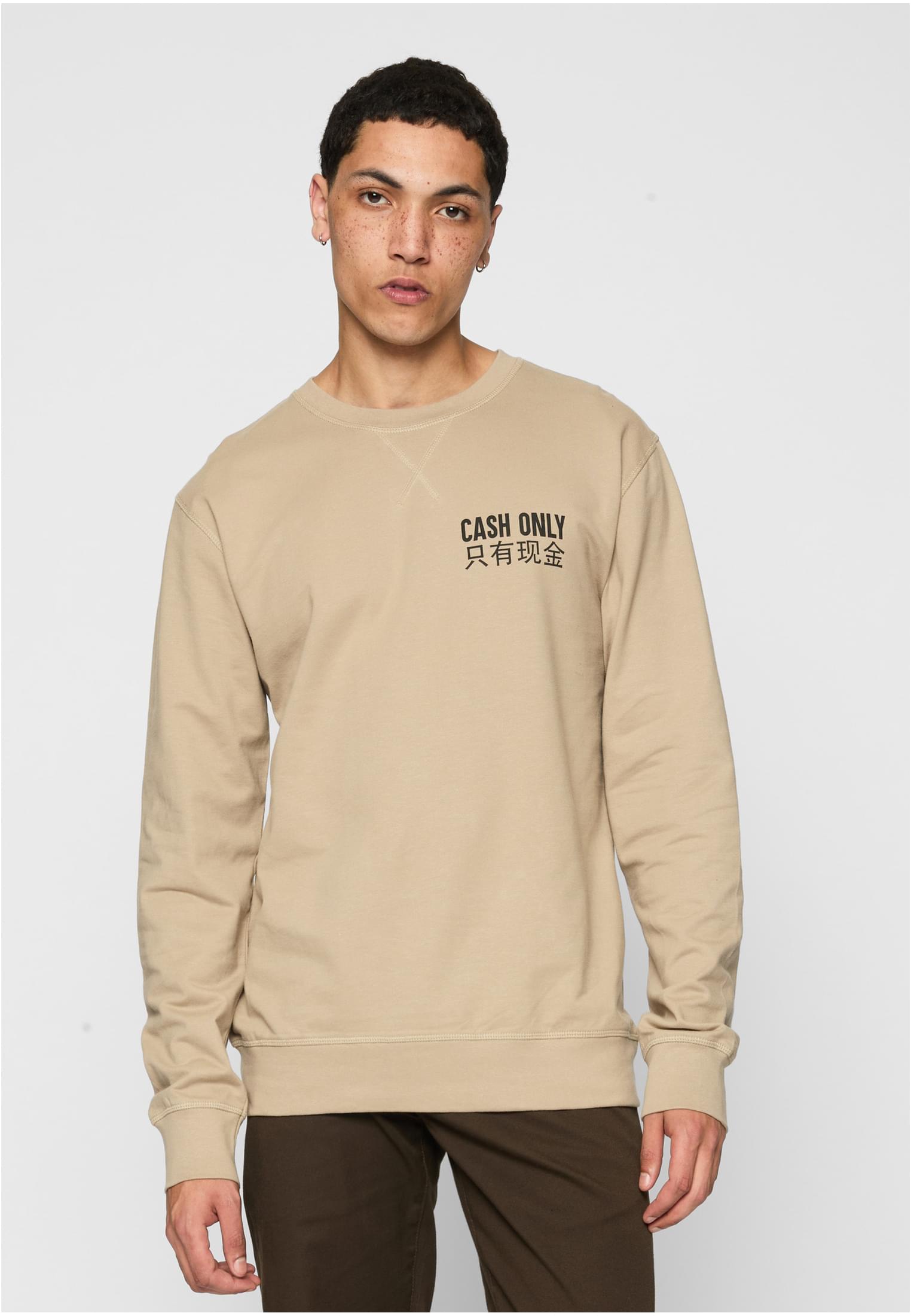 Cash Only Crewneck darksand XS - workoutbrands.com