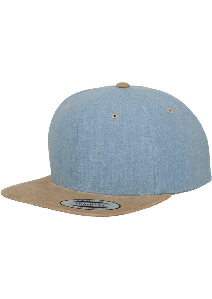 Chambray-Suede Snapback One Size - workoutbrands.com