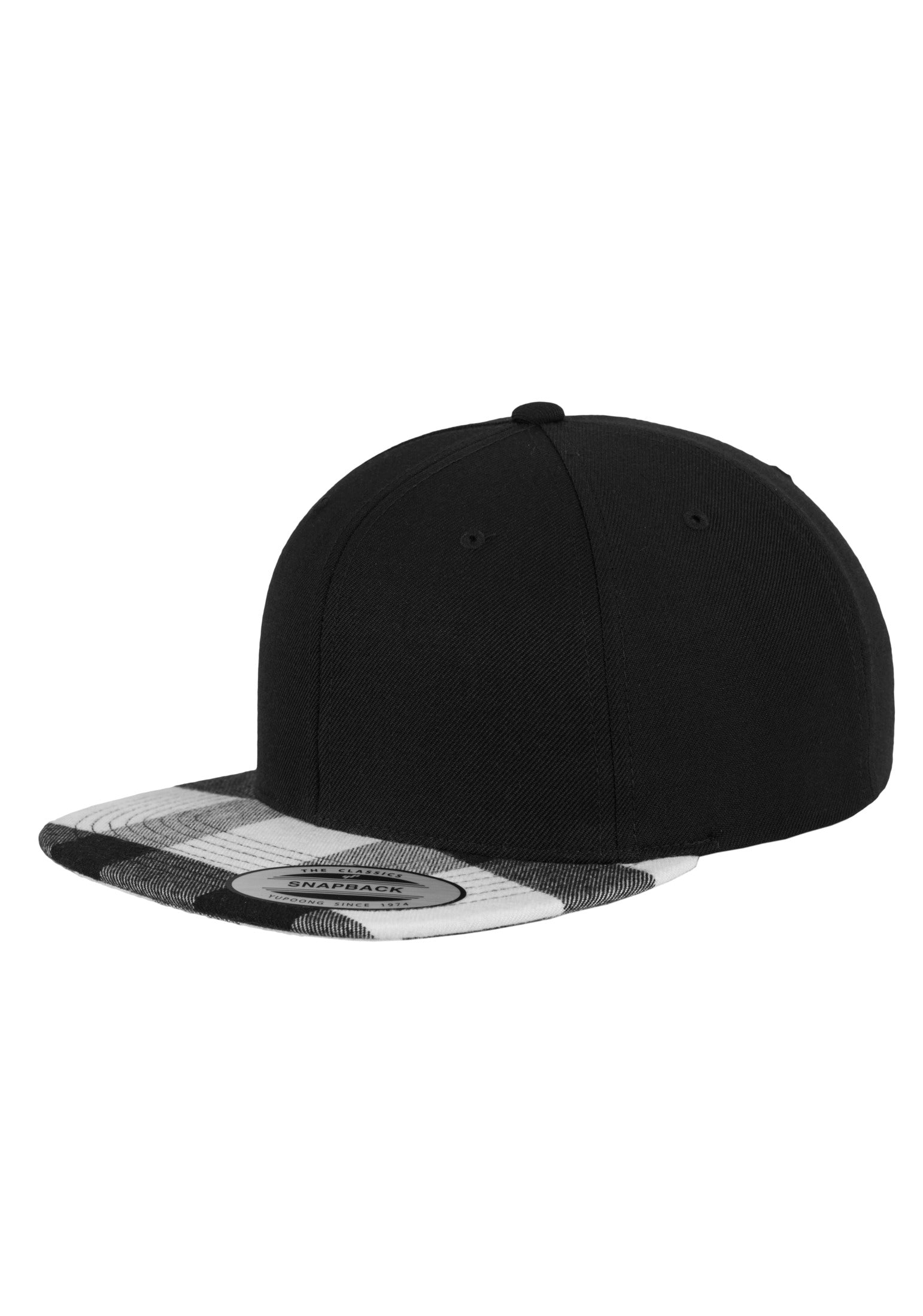 Checked Flanell Peak Snapback One Size - workoutbrands.com