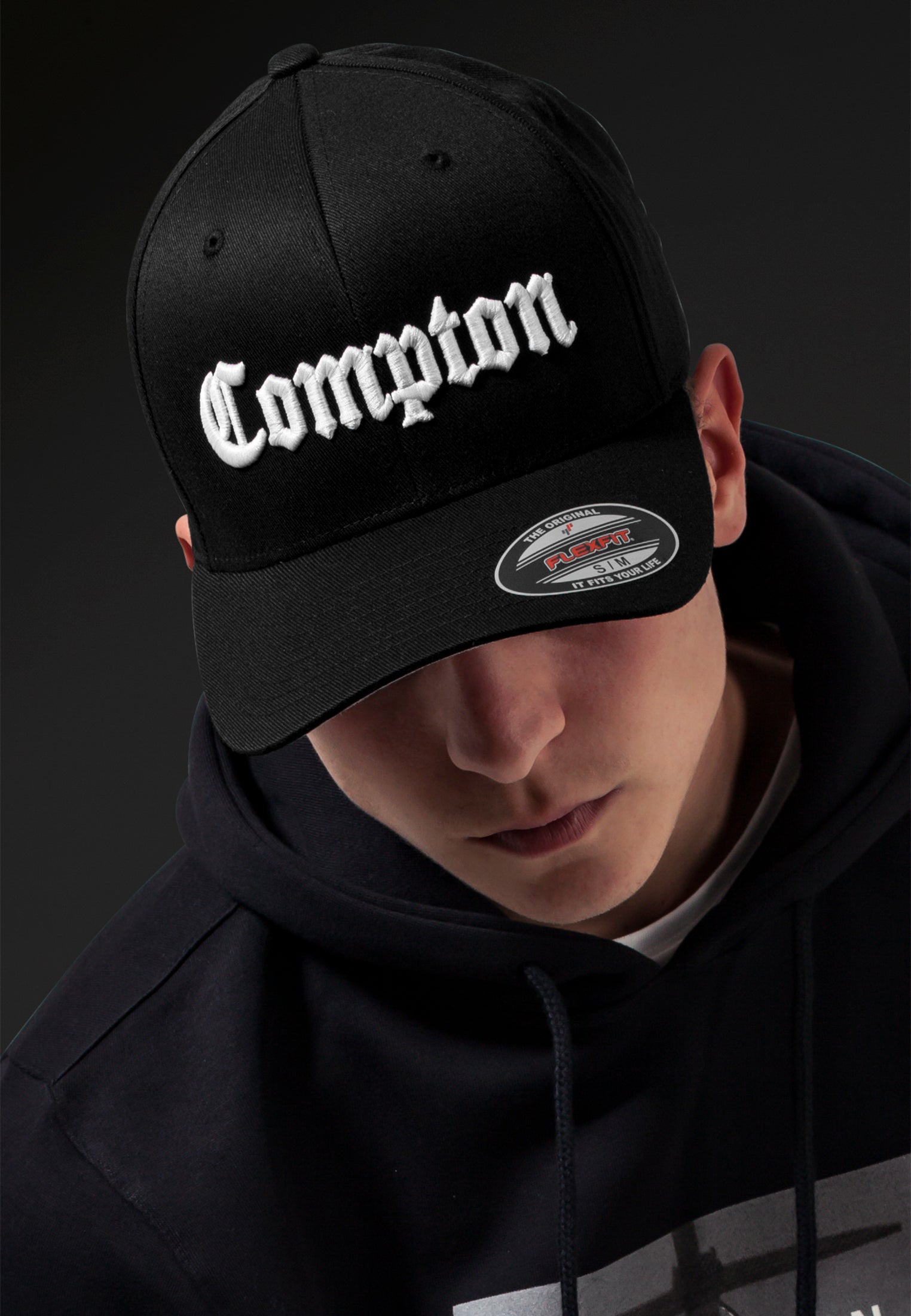 Compton Flexfit Cap Black/White S/M