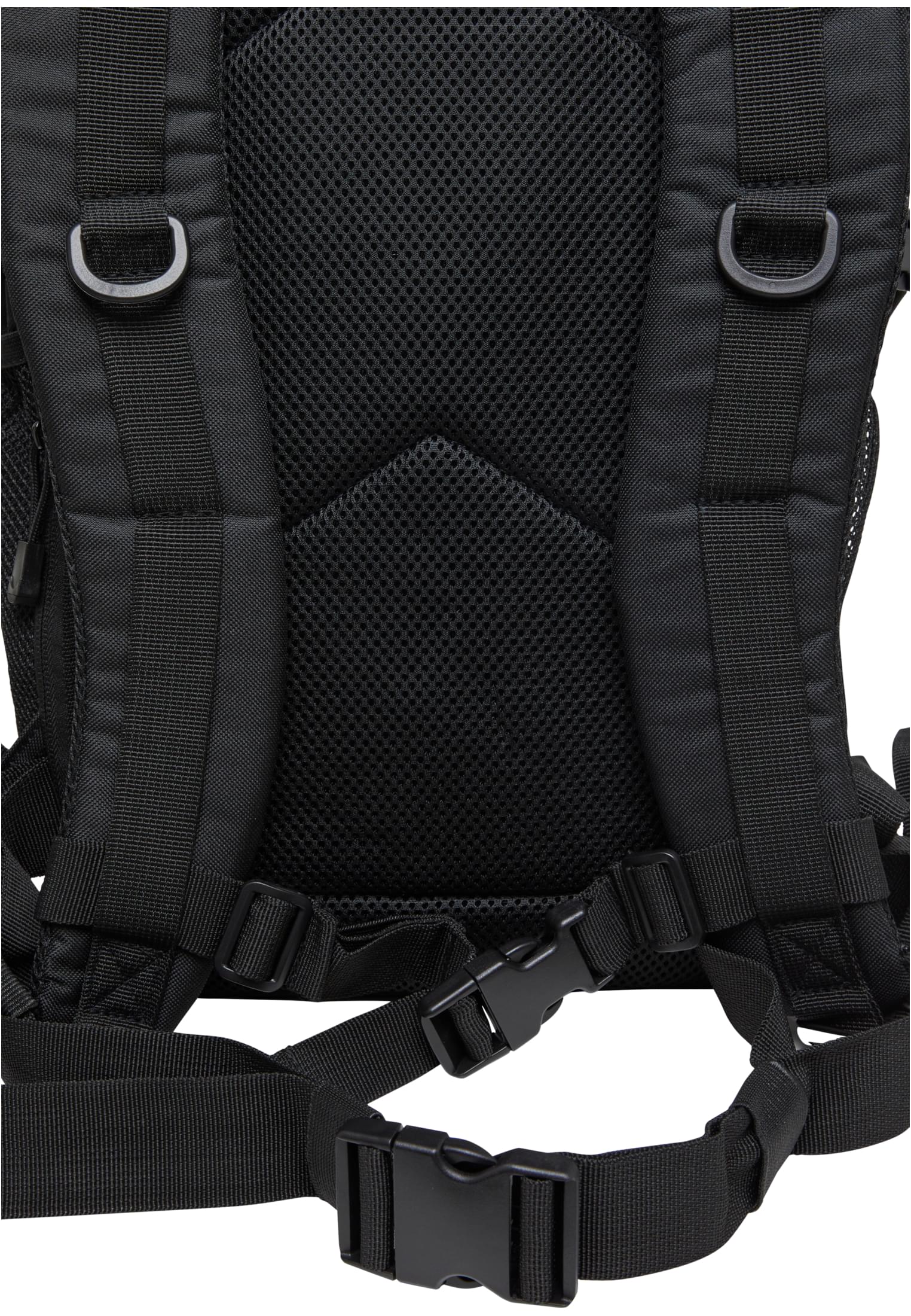 Närbild på de vadderade axelremmarna, spännena och ryggpanelen på ryggsäcken B Cooper Rolltop.