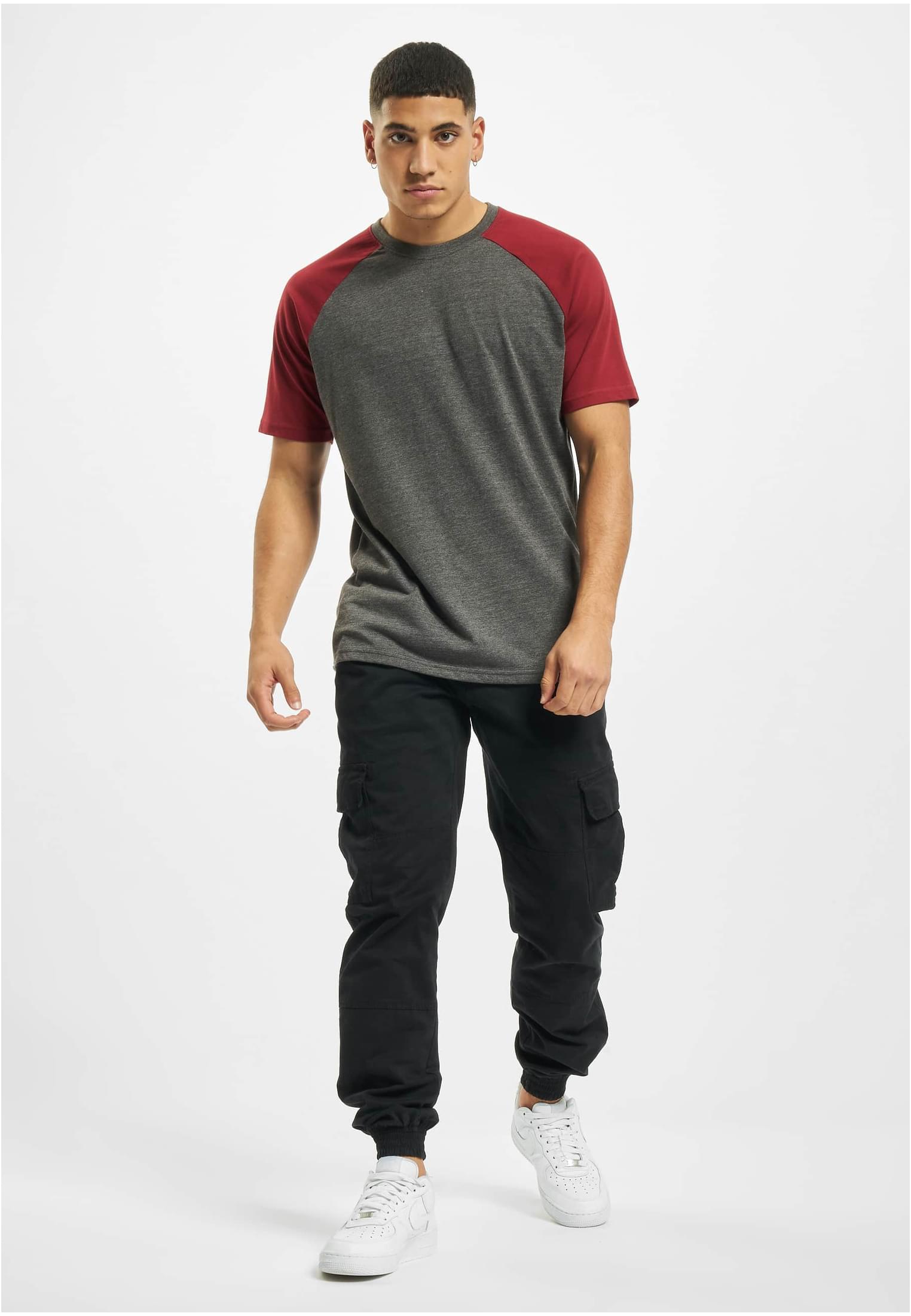 DEF Roy T-Shirt anthracite/burgundy XL - workoutbrands.com