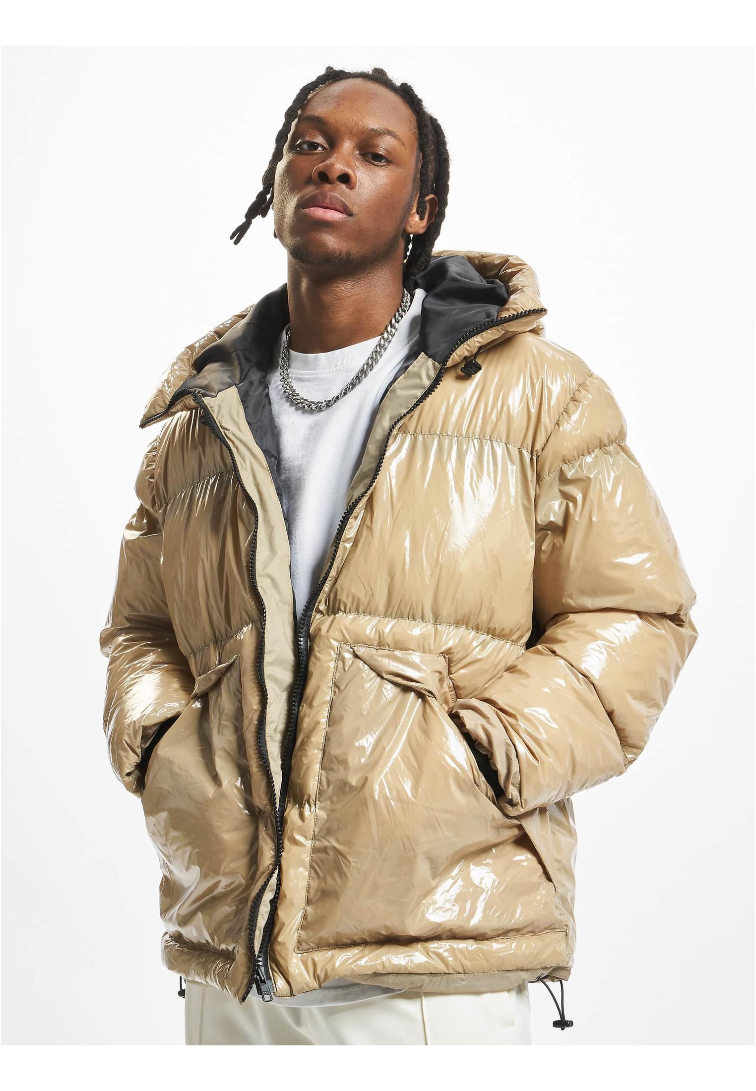 DEF Shiny Pufferjacket beige XXL - workoutbrands.com