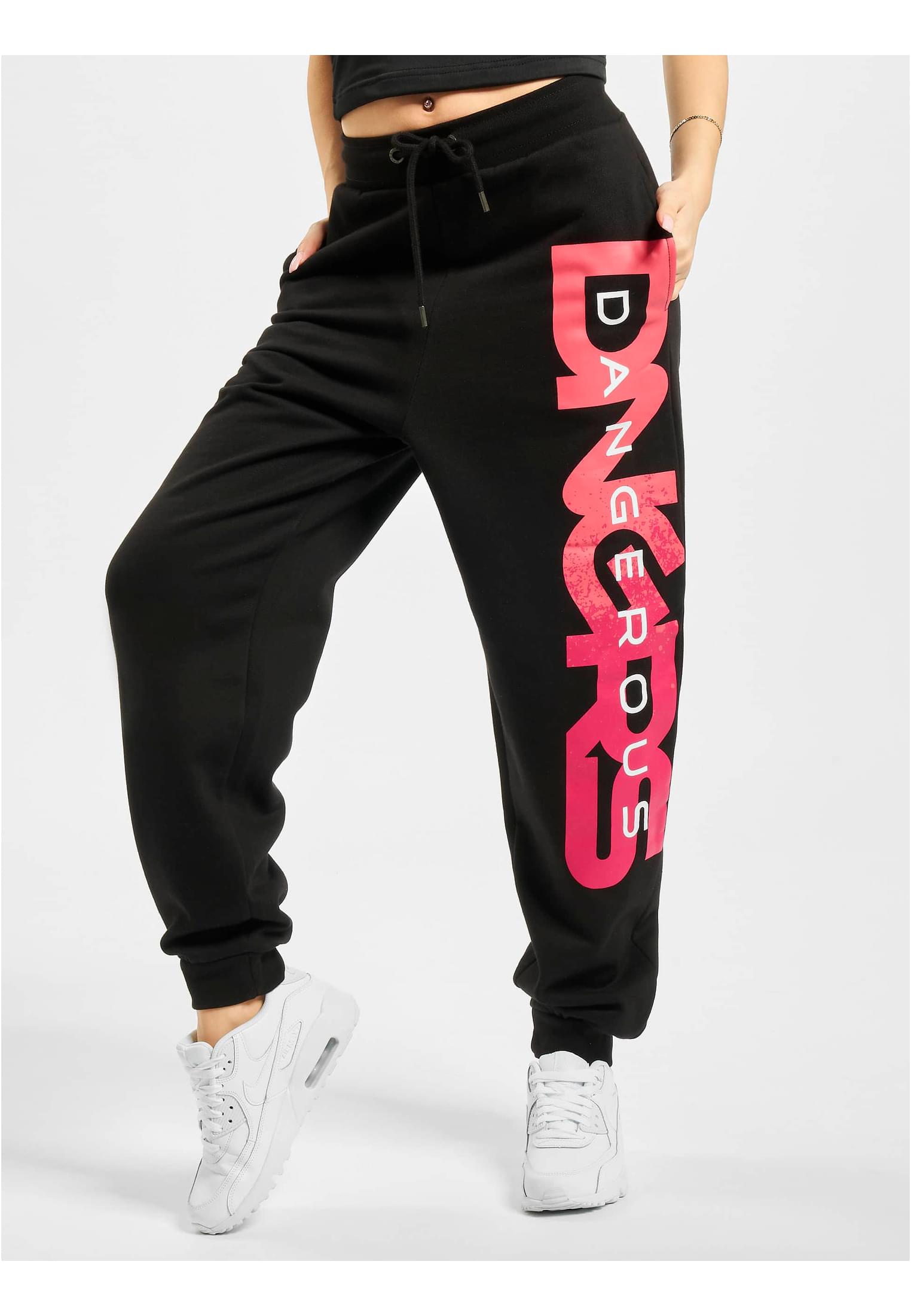 DNGRS Hyena Sweatpants black/pink XS - workoutbrands.com