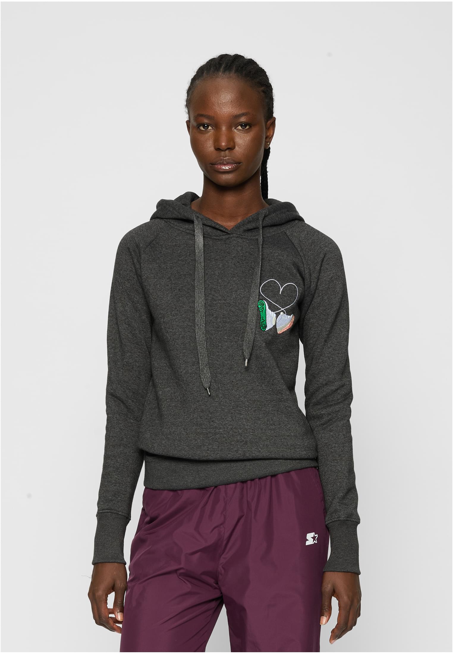 Damen Ladies Kicks Love EMB Hoody grey XS - workoutbrands.com