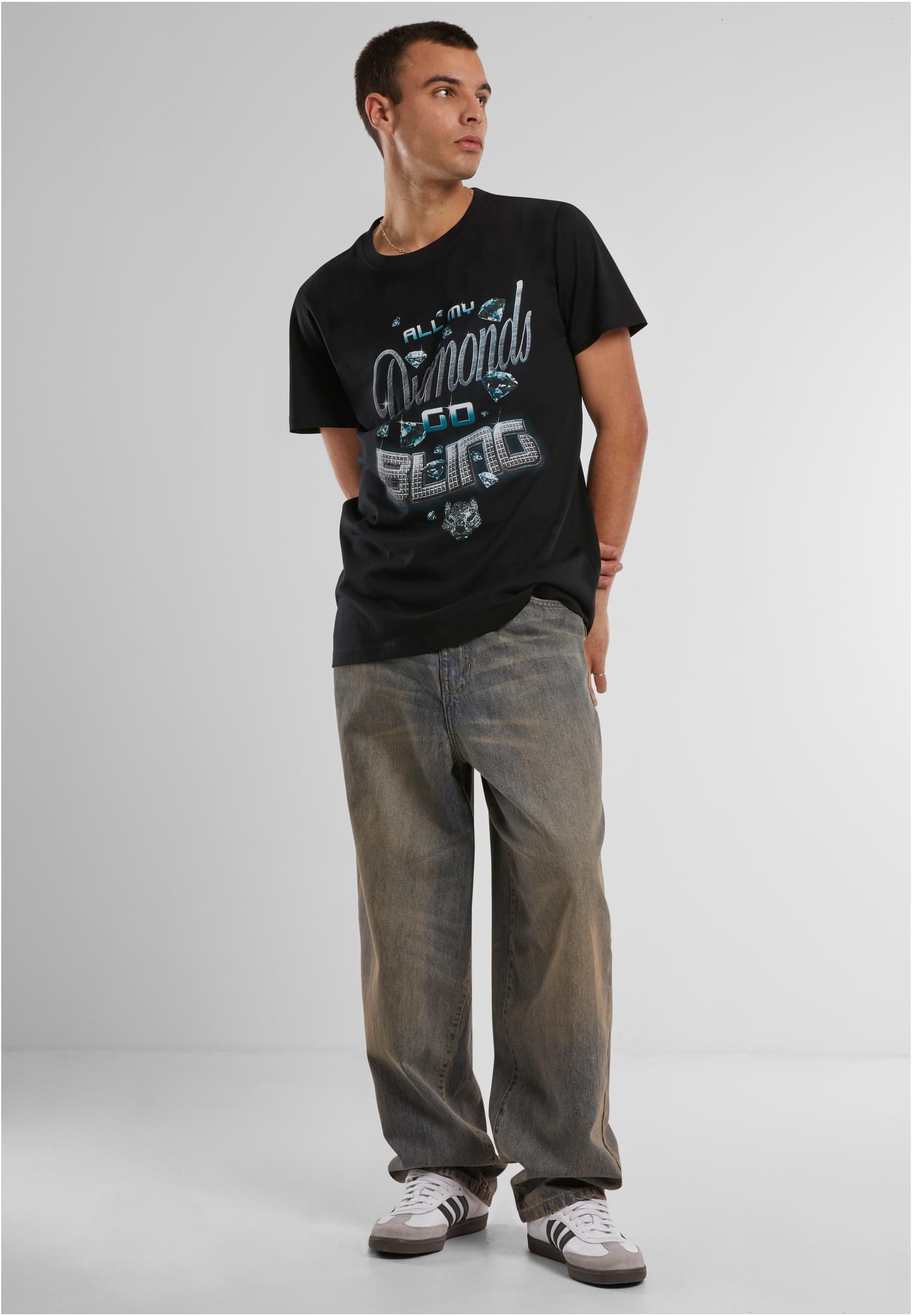 Diamonds Go Bling Tee black XXL - workoutbrands.com