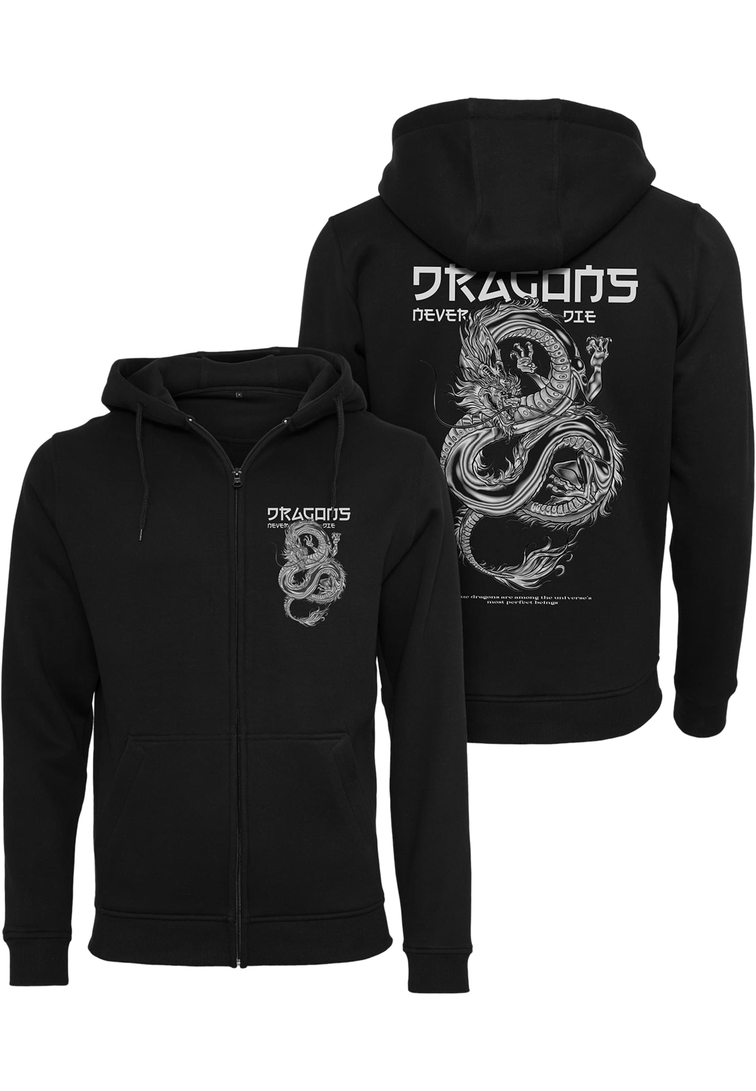 Dragons Never Die Heavy Zip Hoody black XXL - workoutbrands.com