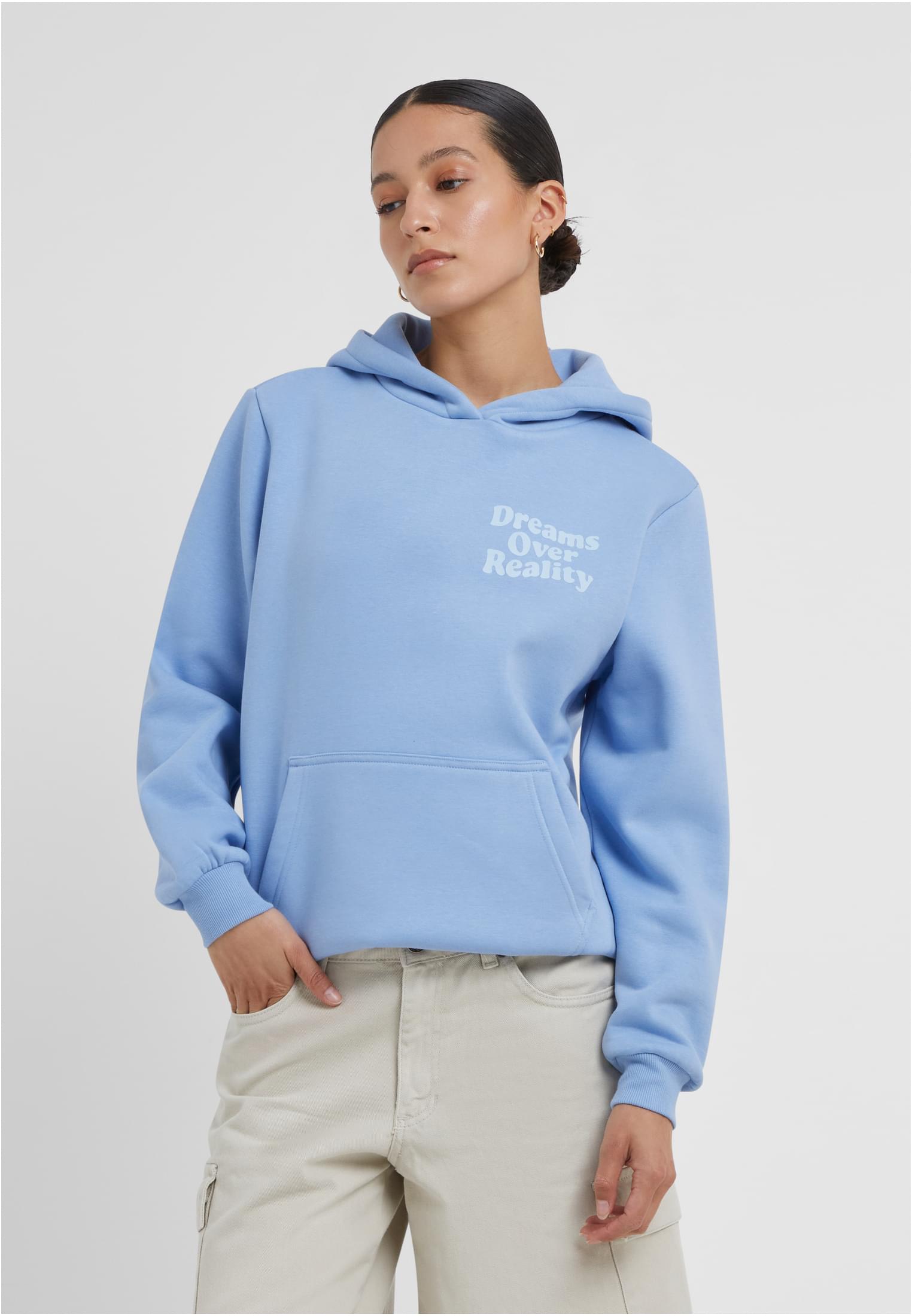 Dreams Over Reality Ladies Fluffy Hoody powderblue XXL - workoutbrands.com