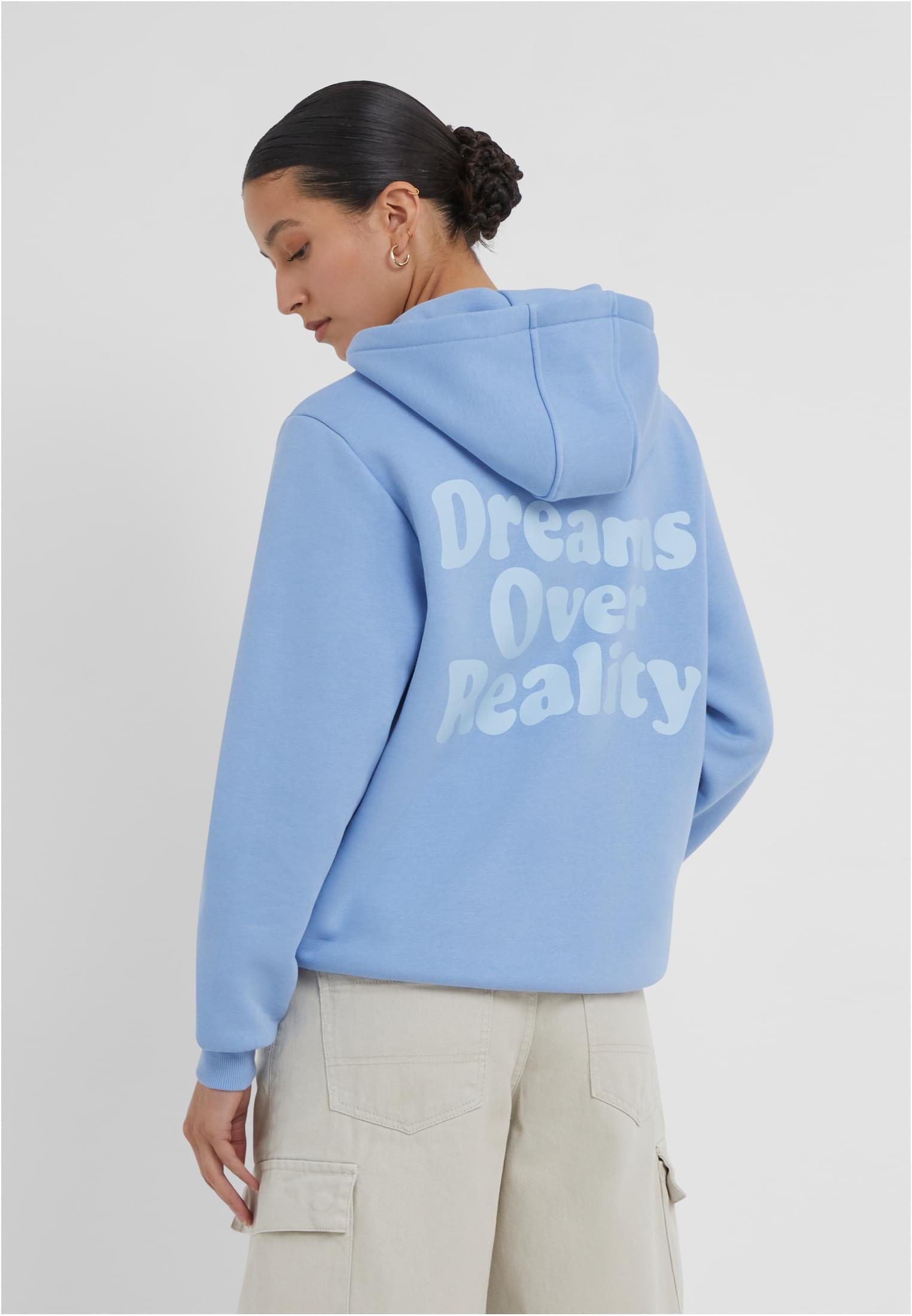 Dreams Over Reality Ladies Fluffy Hoody powderblue XXL - workoutbrands.com