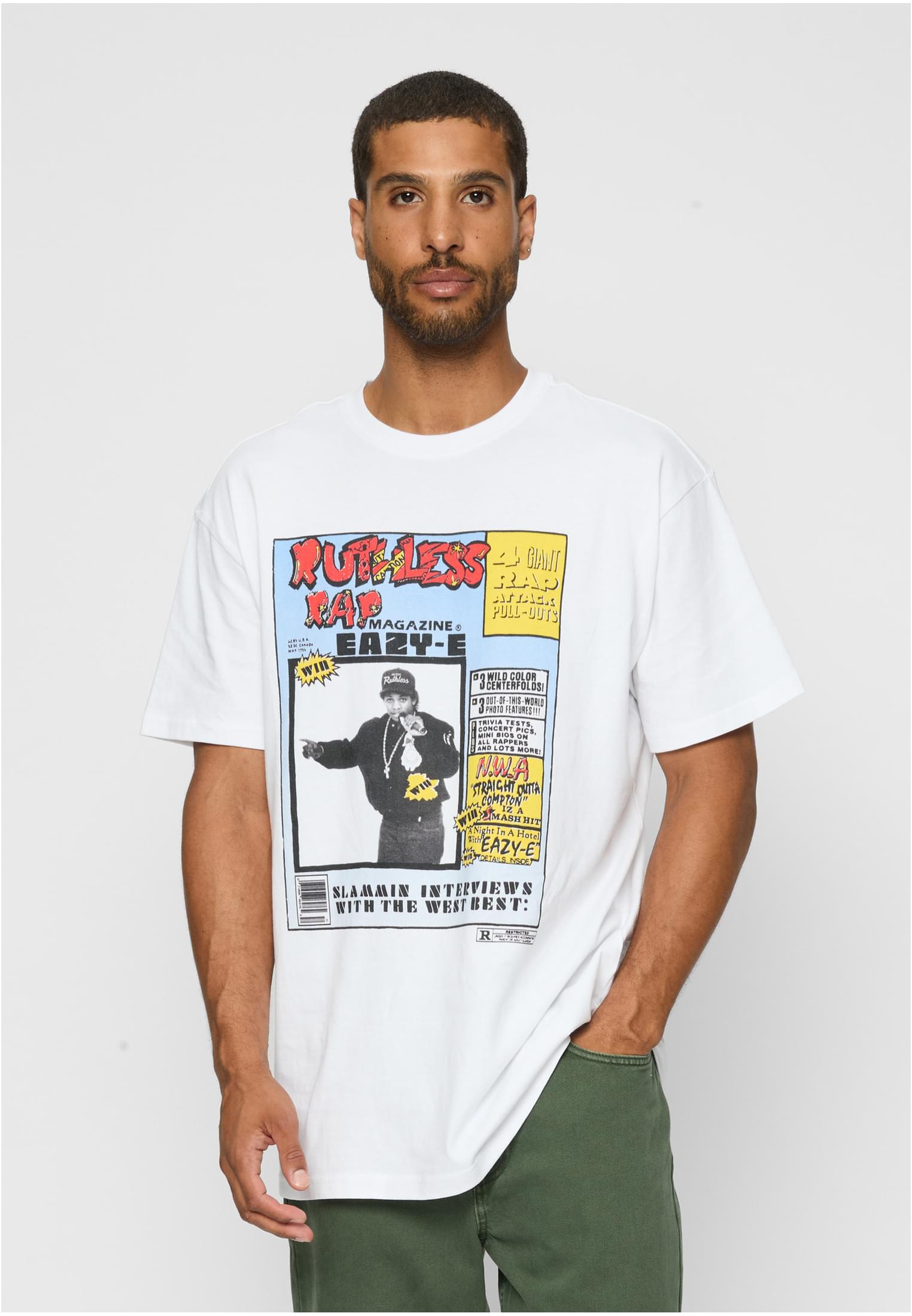 Eazy-E RAP Magazine Oversize Tee white XXL - workoutbrands.com