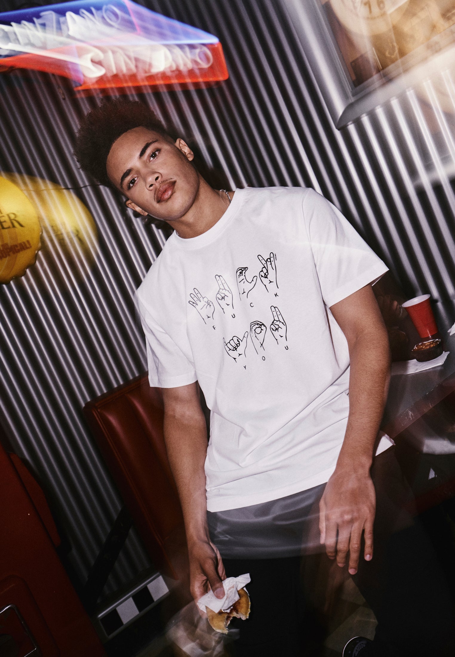 FU Sign Language Tee white XXL - workoutbrands.com