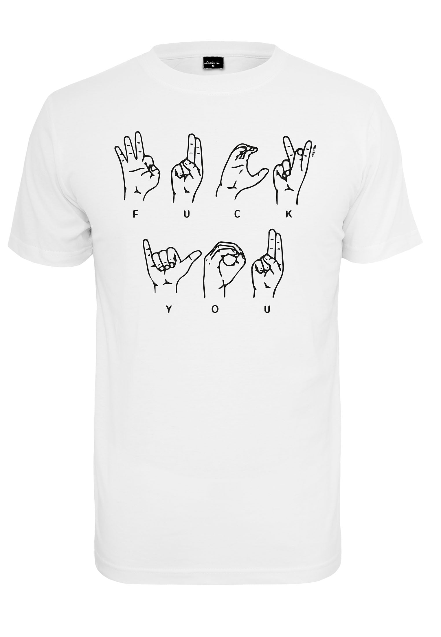 FU Sign Language Tee white XXL - workoutbrands.com