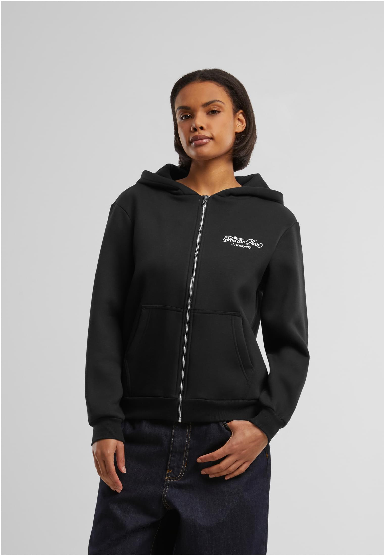 Feel The Pain Ladies Fluffy Zip Hoody black XXL - workoutbrands.com