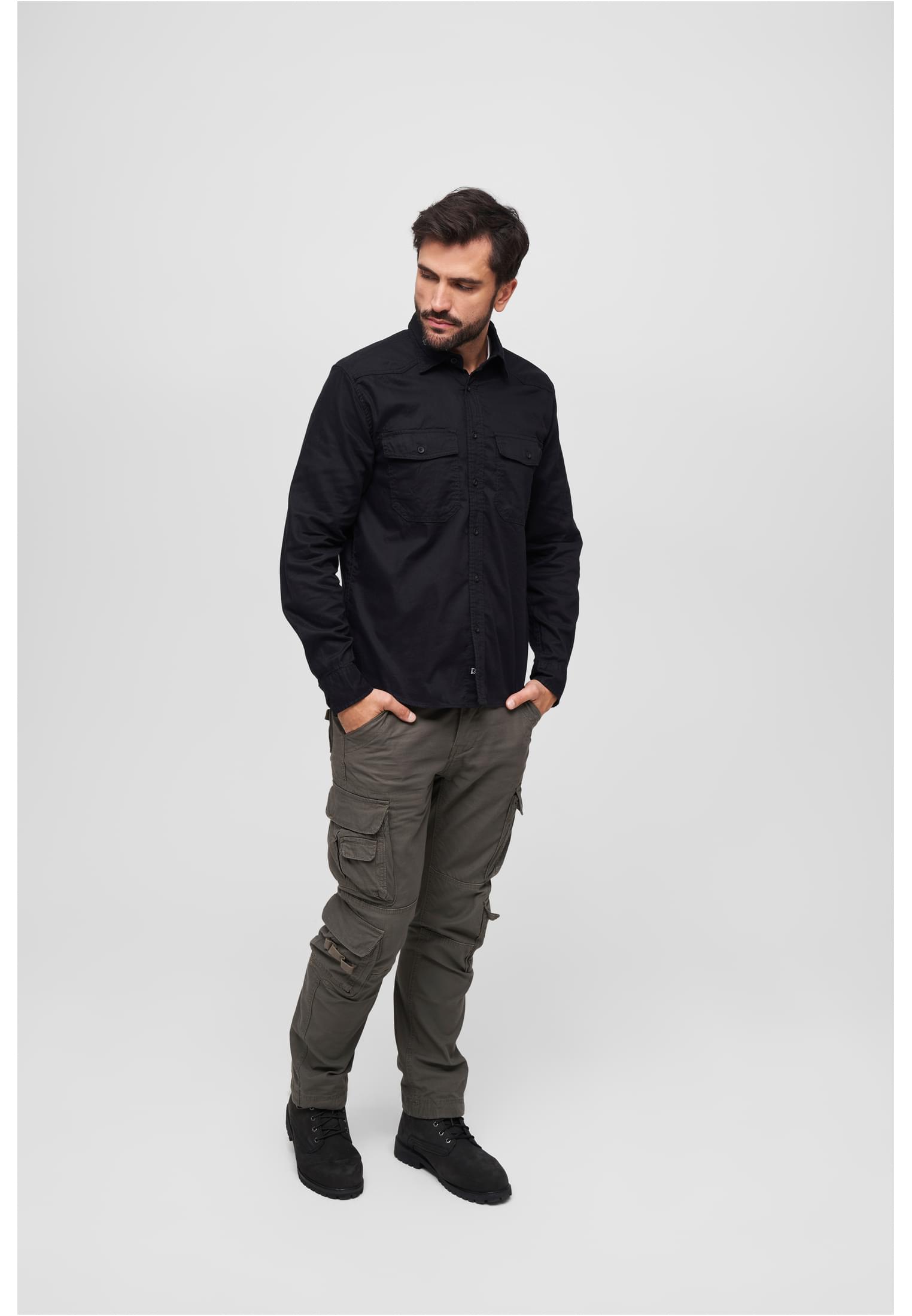 Flanellshirt olive 7XL - workoutbrands.com