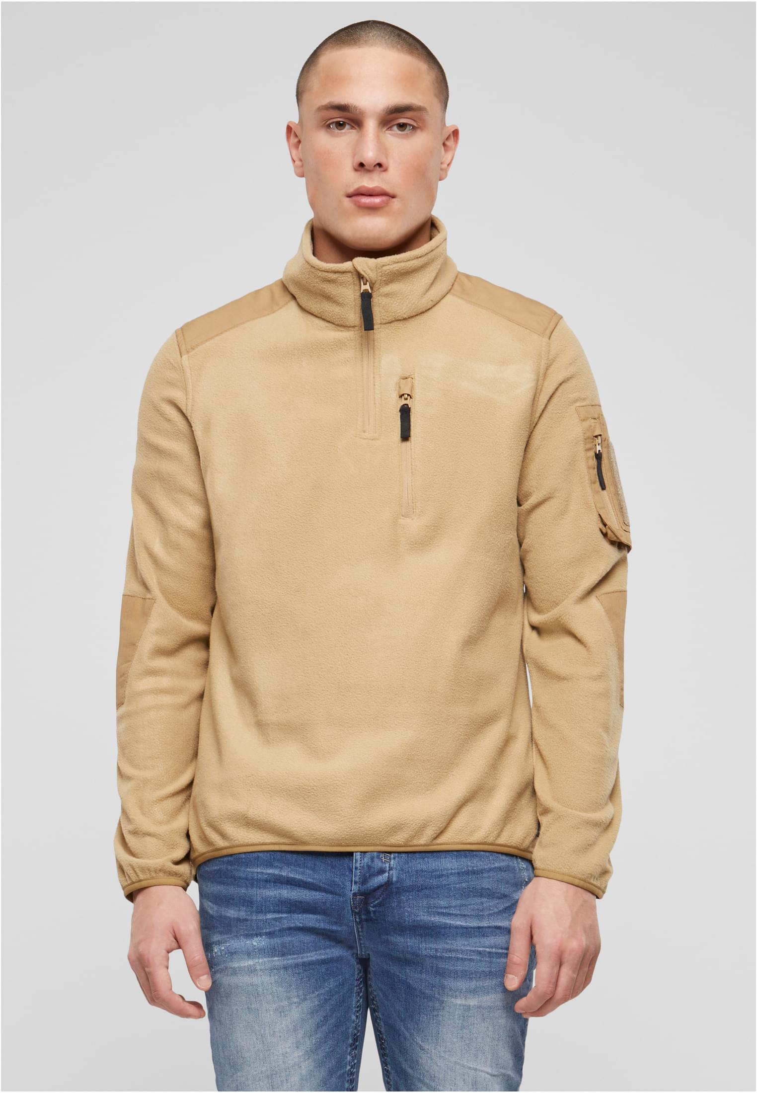 Fleece Troyer Ripstop camel 7XL - workoutbrands.com