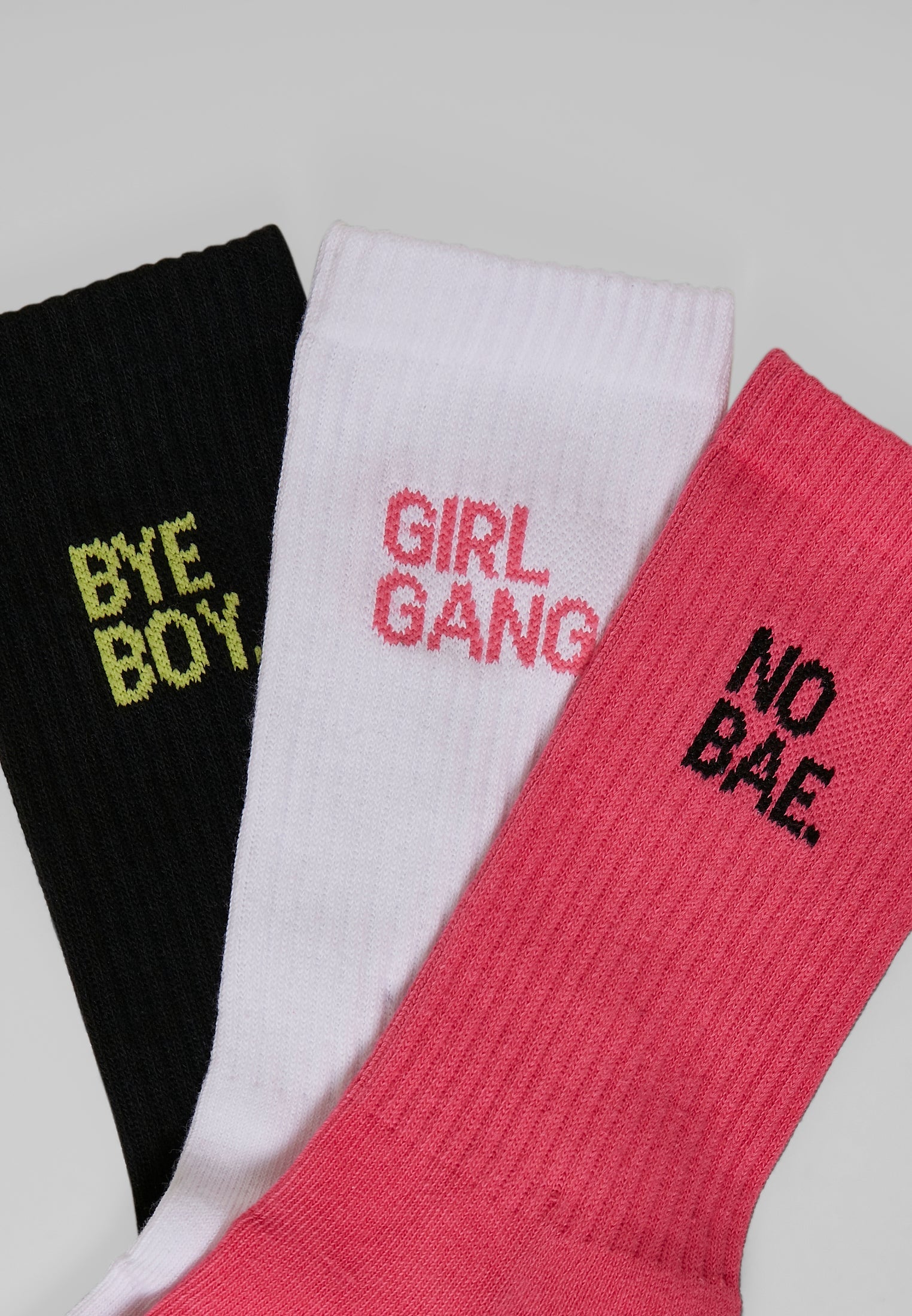 Girl Gang Socks 3-Pack pink/wht/blk 35-38 - workoutbrands.com