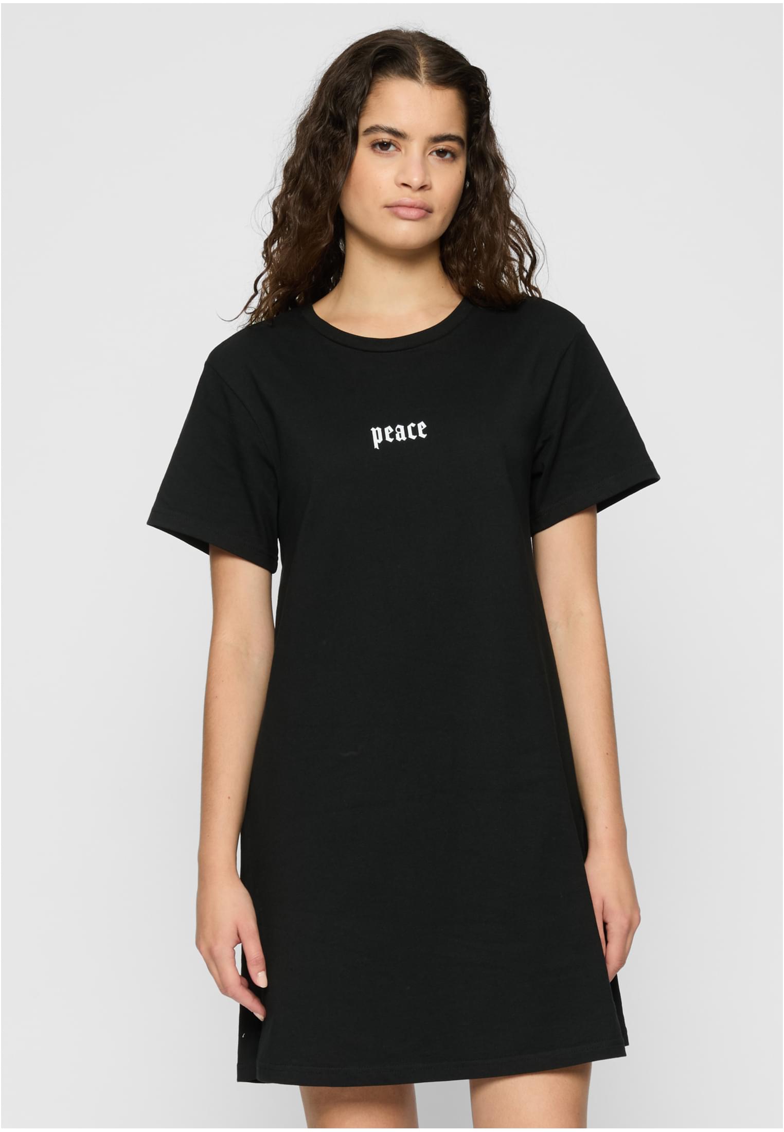 Girls Peace Hand Ladies Tee Dress black XXL - workoutbrands.com