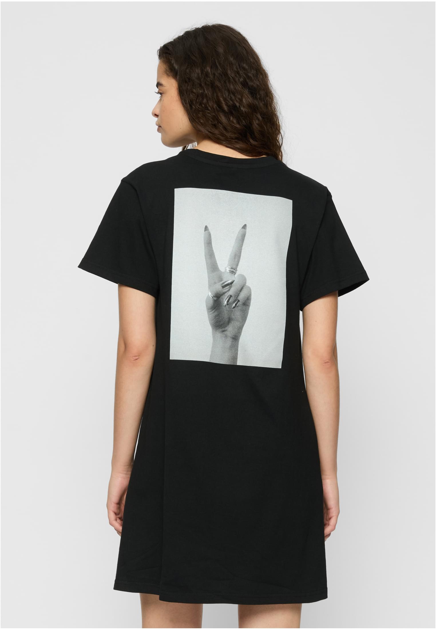 Girls Peace Hand Ladies Tee Dress black XXL - workoutbrands.com