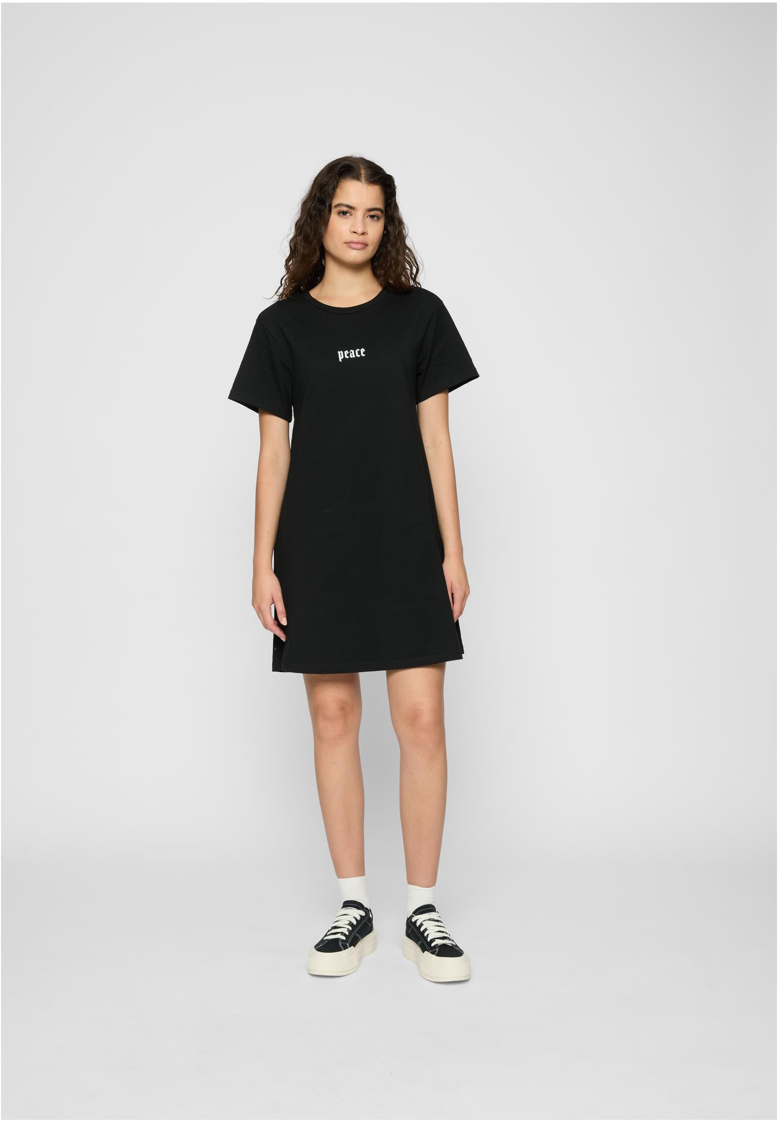 Girls Peace Hand Ladies Tee Dress black XXL - workoutbrands.com