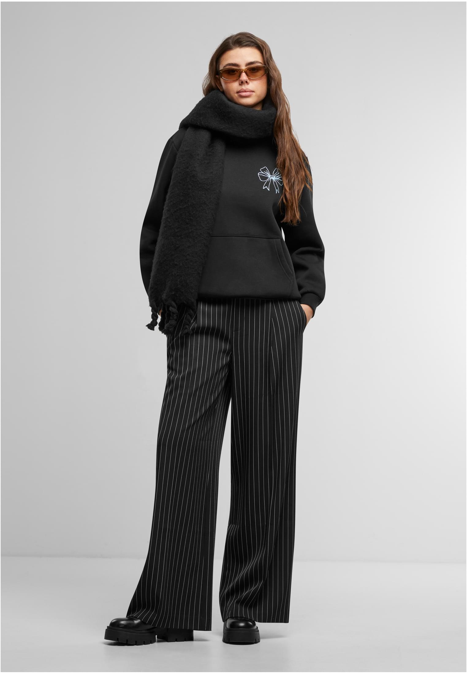 Good Vibes Bow Ladies Fluffy Hoody powderblue XXL - workoutbrands.com