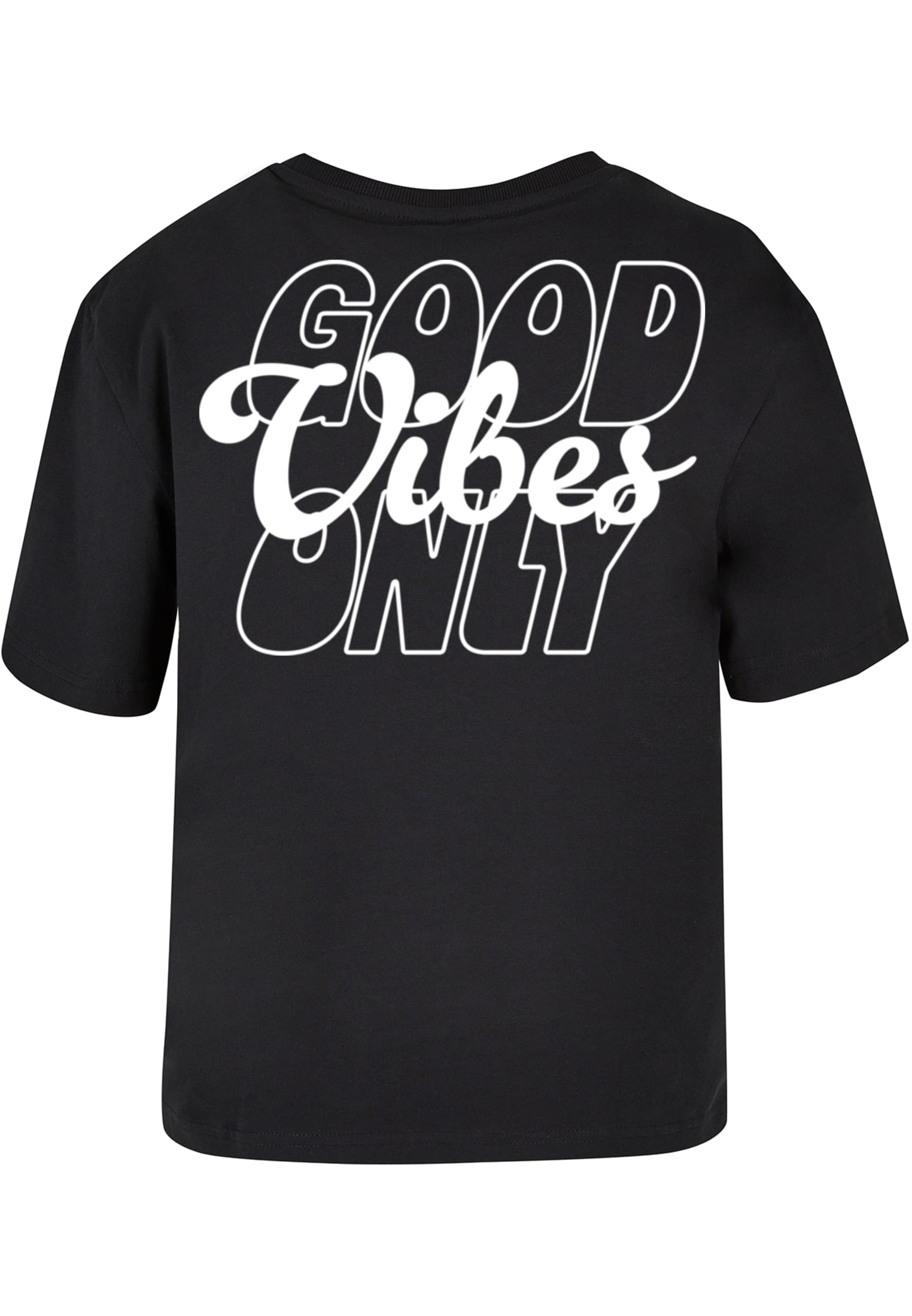 Good Vibes Wording Puff Print Tee white XXL - workoutbrands.com