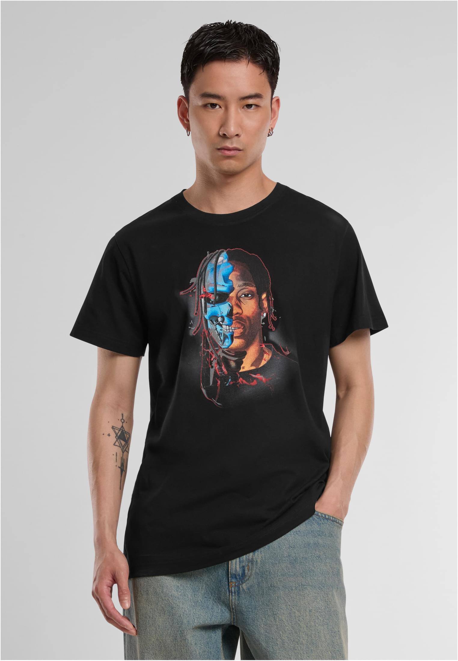 Half Face Tee black XXL - workoutbrands.com